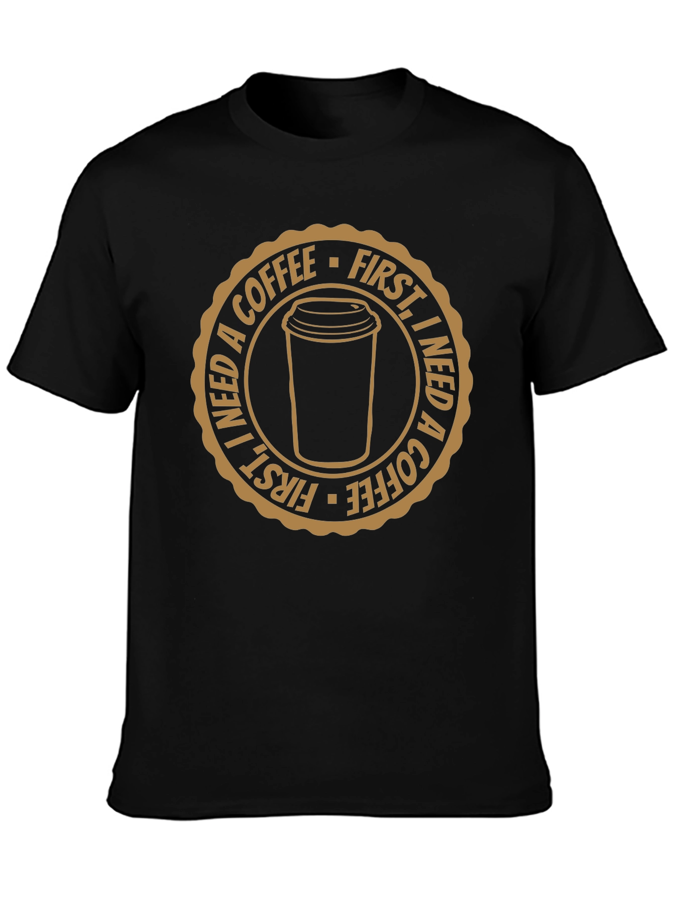 Coffee First Black Graphic T-Shirt