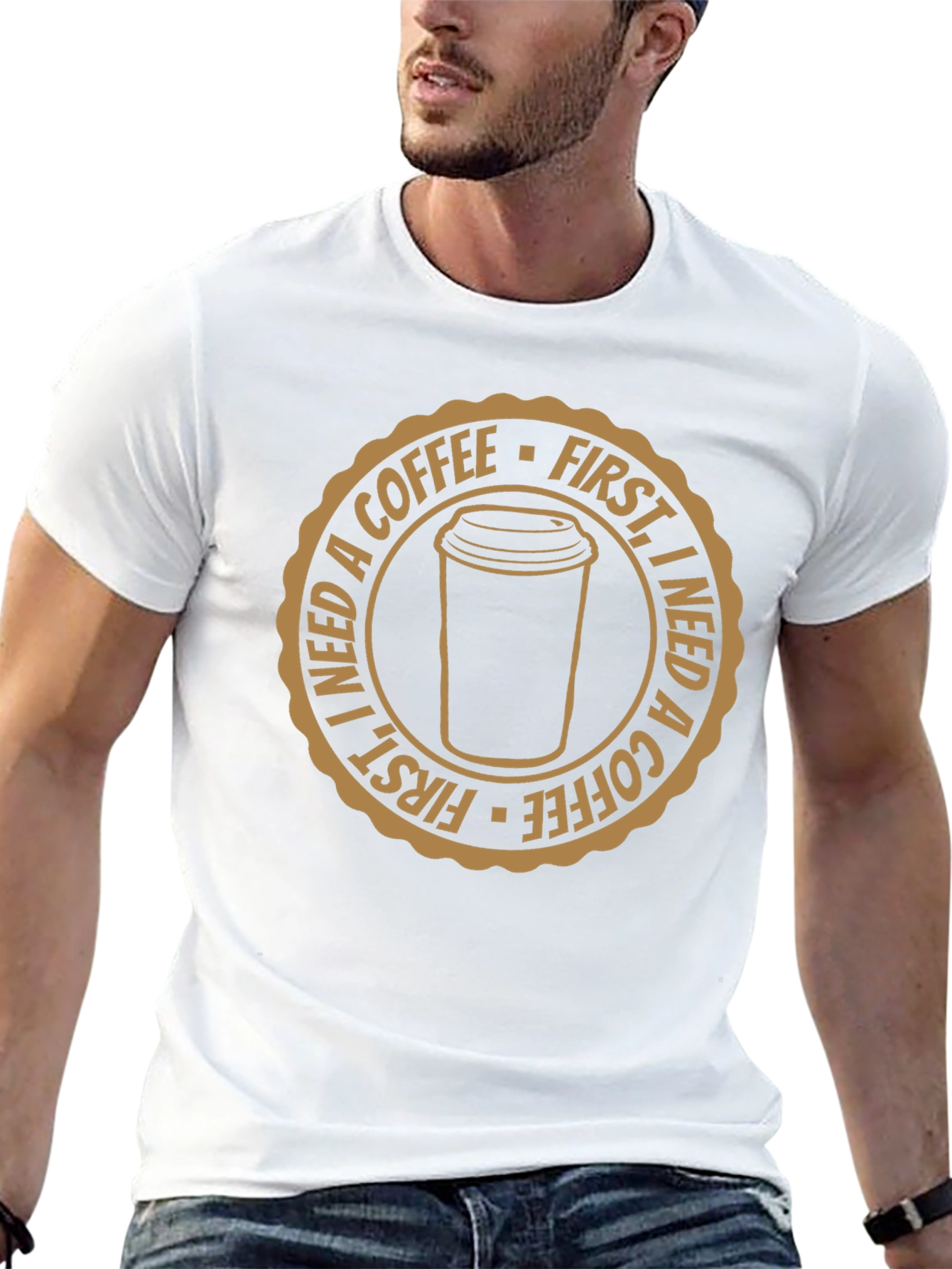 Coffee First Black Graphic T-Shirt