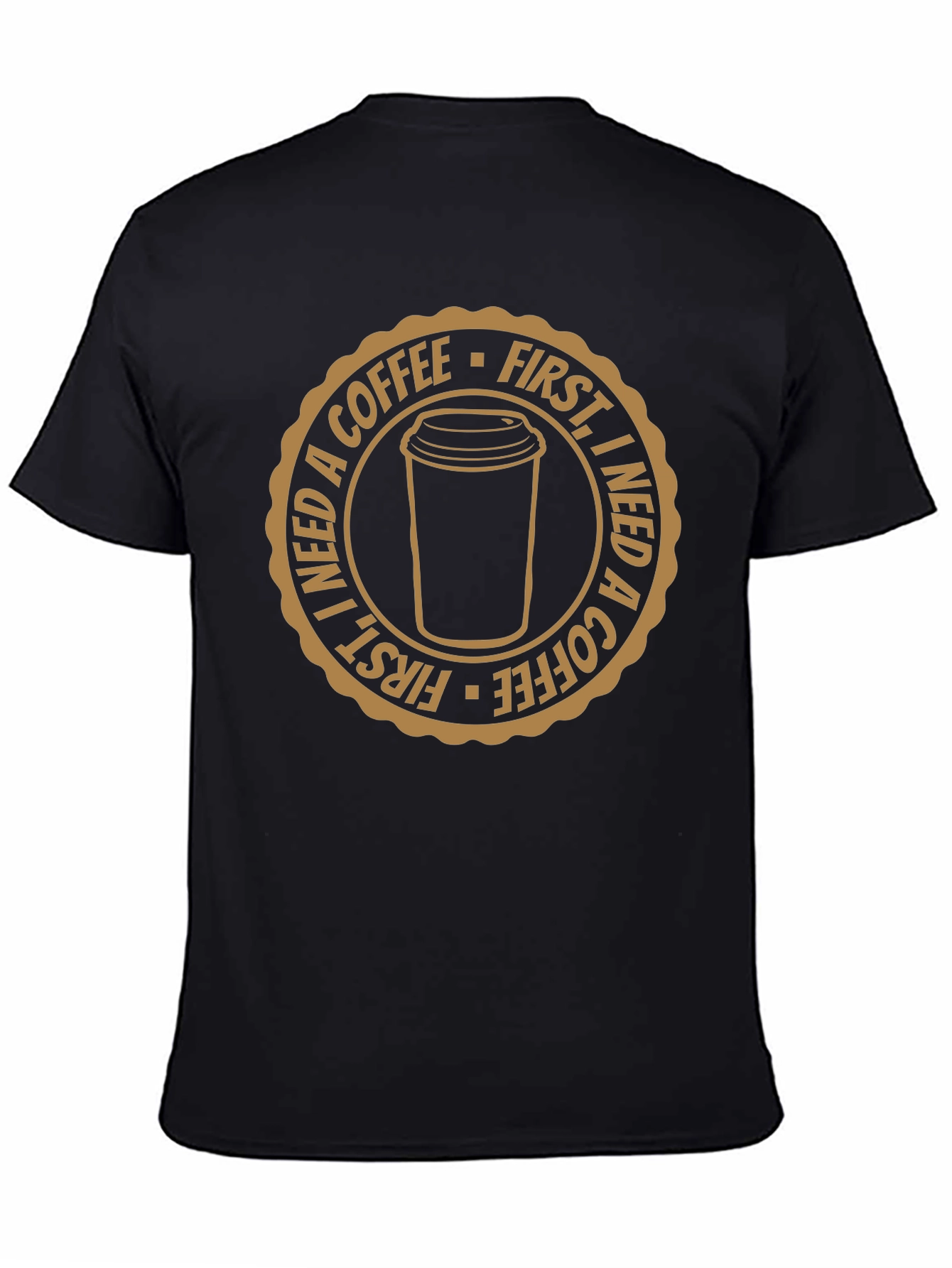 Coffee First Black Graphic T-Shirt