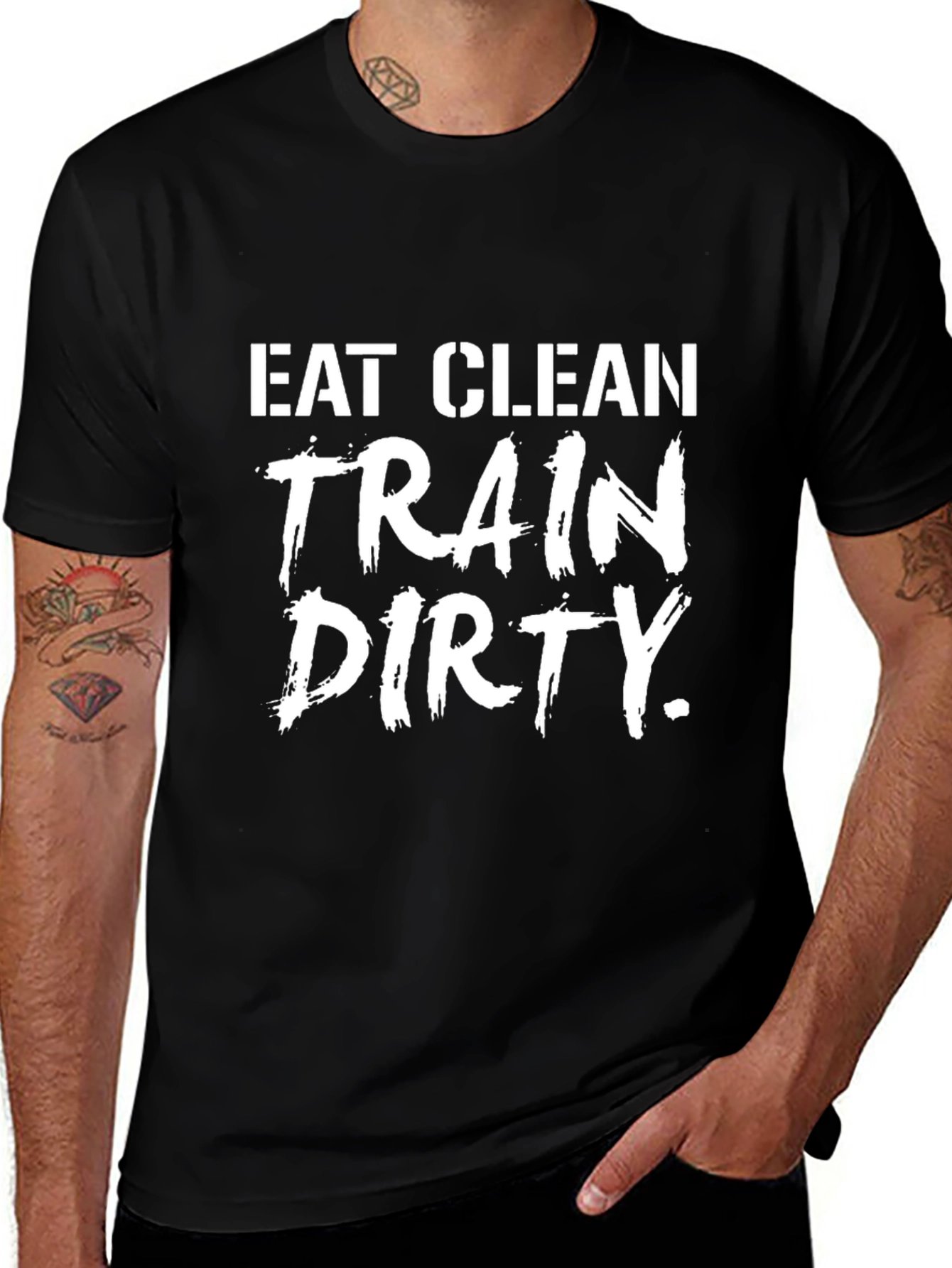 Eat Clean Train Dirty Graphic T-Shirt - Fitness Apparel