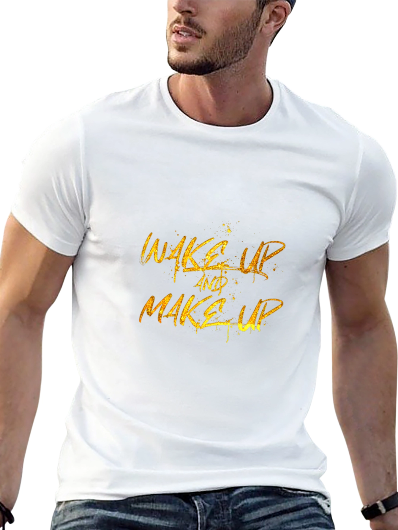 Wake Up & Make Up Black Graphic Tee