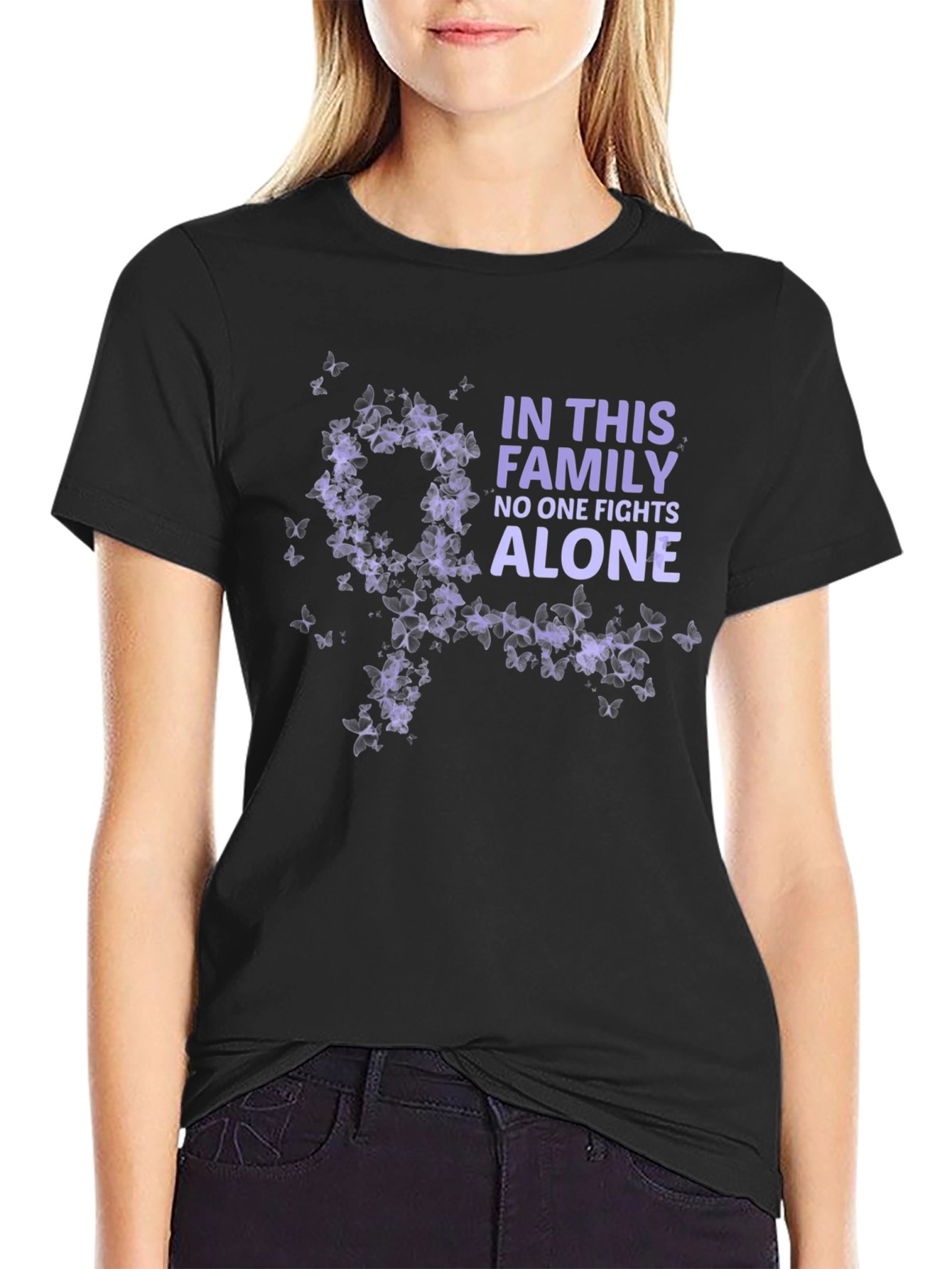 Family Fights Alone Awareness Tee - Black