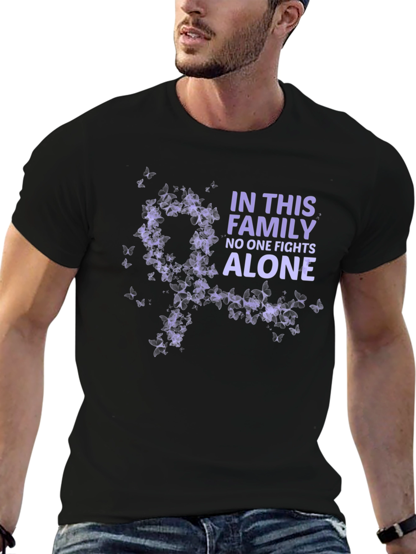 Family Fights Alone Awareness Tee - Black