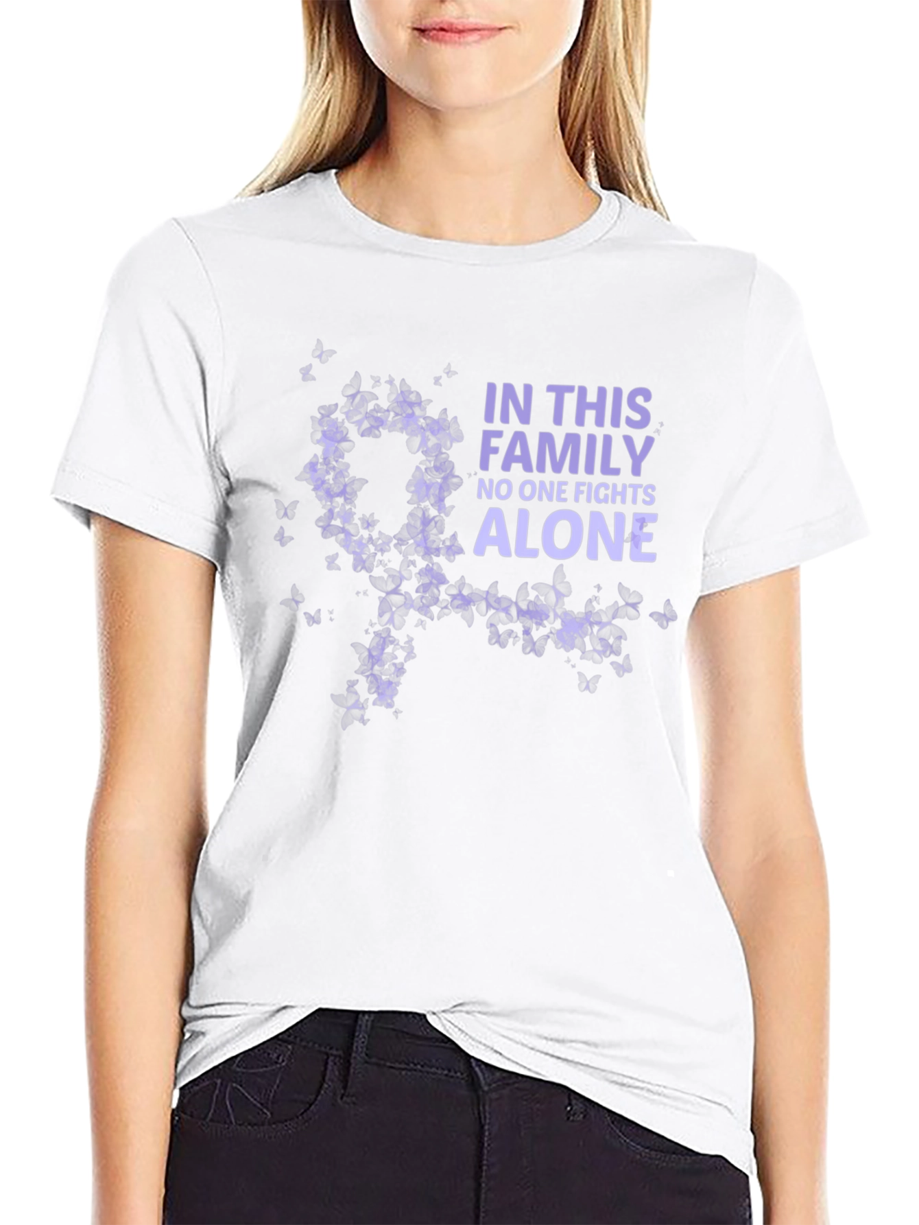 Family Fights Alone Awareness Tee - Black