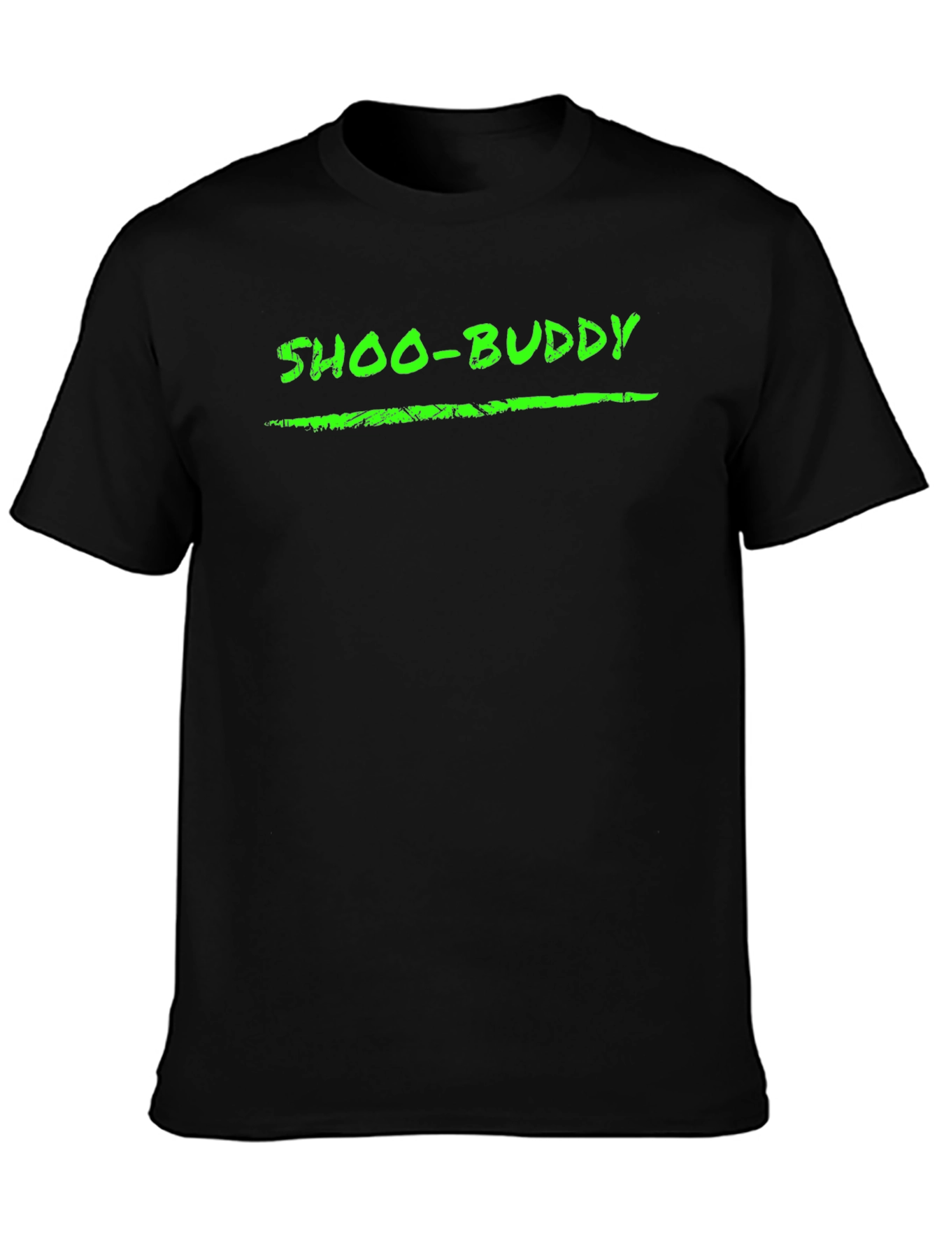 Shoo-Buddy Graphic Tee - Black Cotton Casual T-Shirt