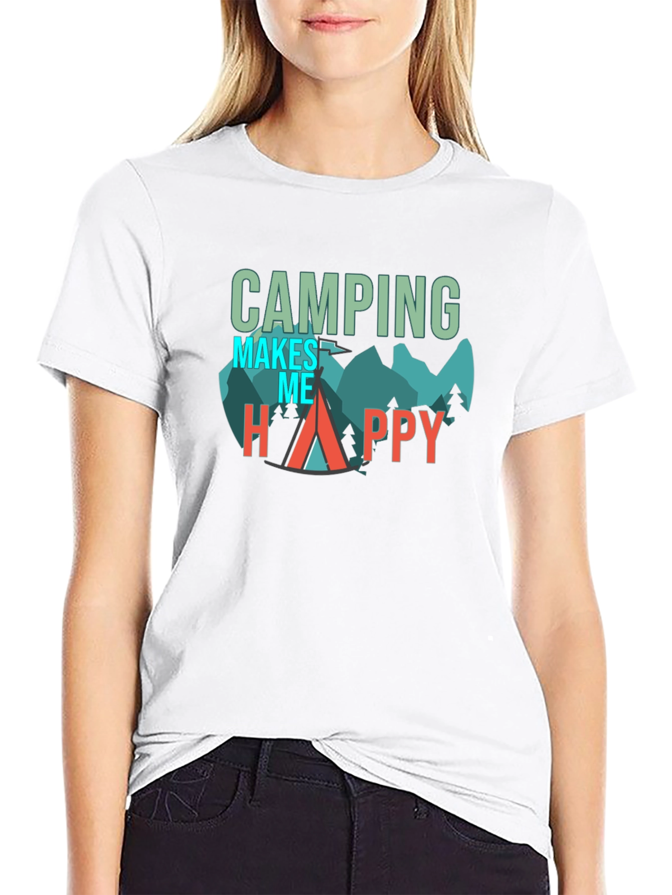 Camping Makes Me Happy Graphic Tee