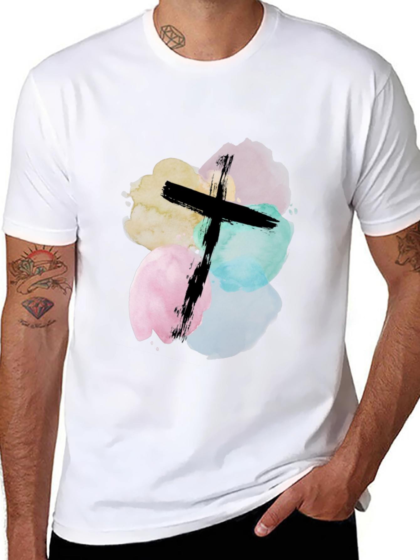 Watercolor Cross Graphic Tee