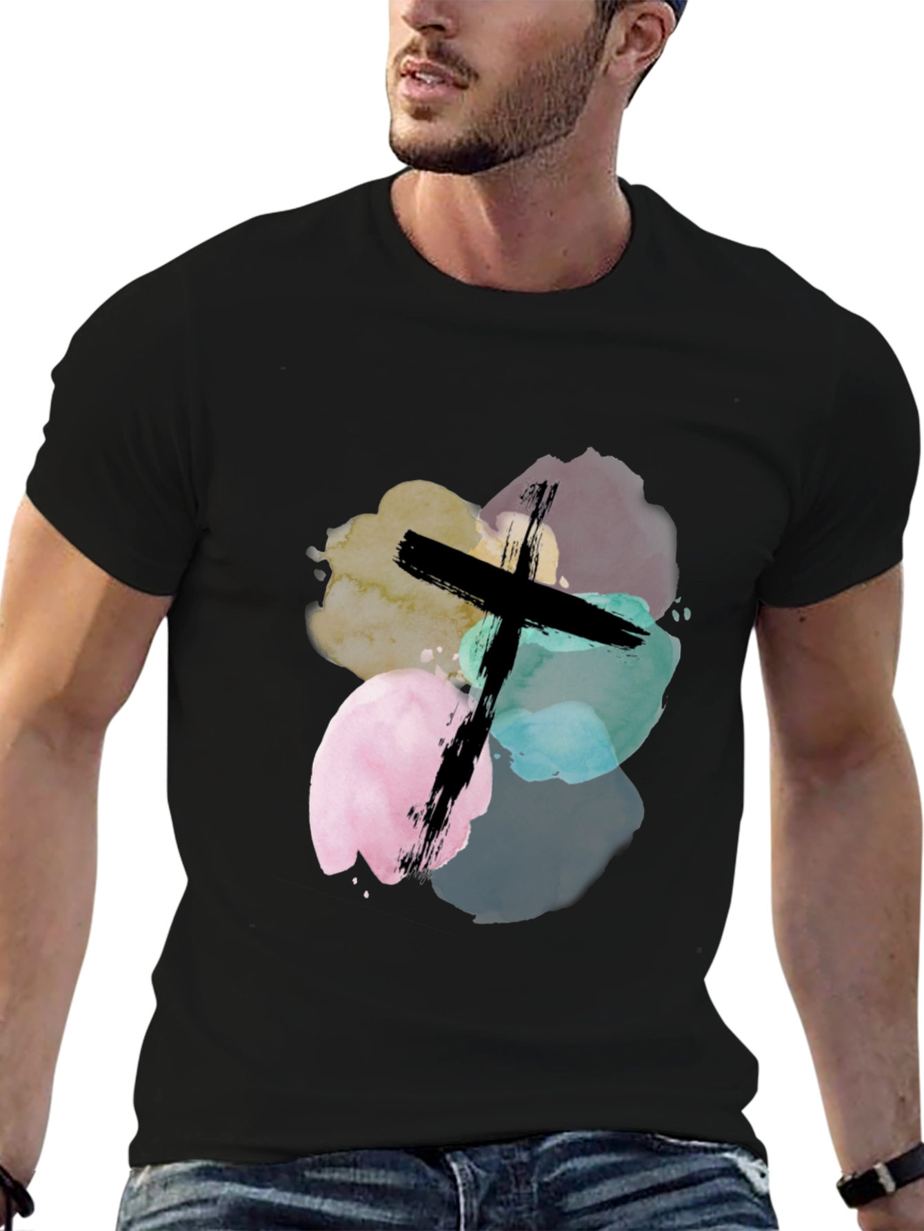 Watercolor Cross Graphic Tee
