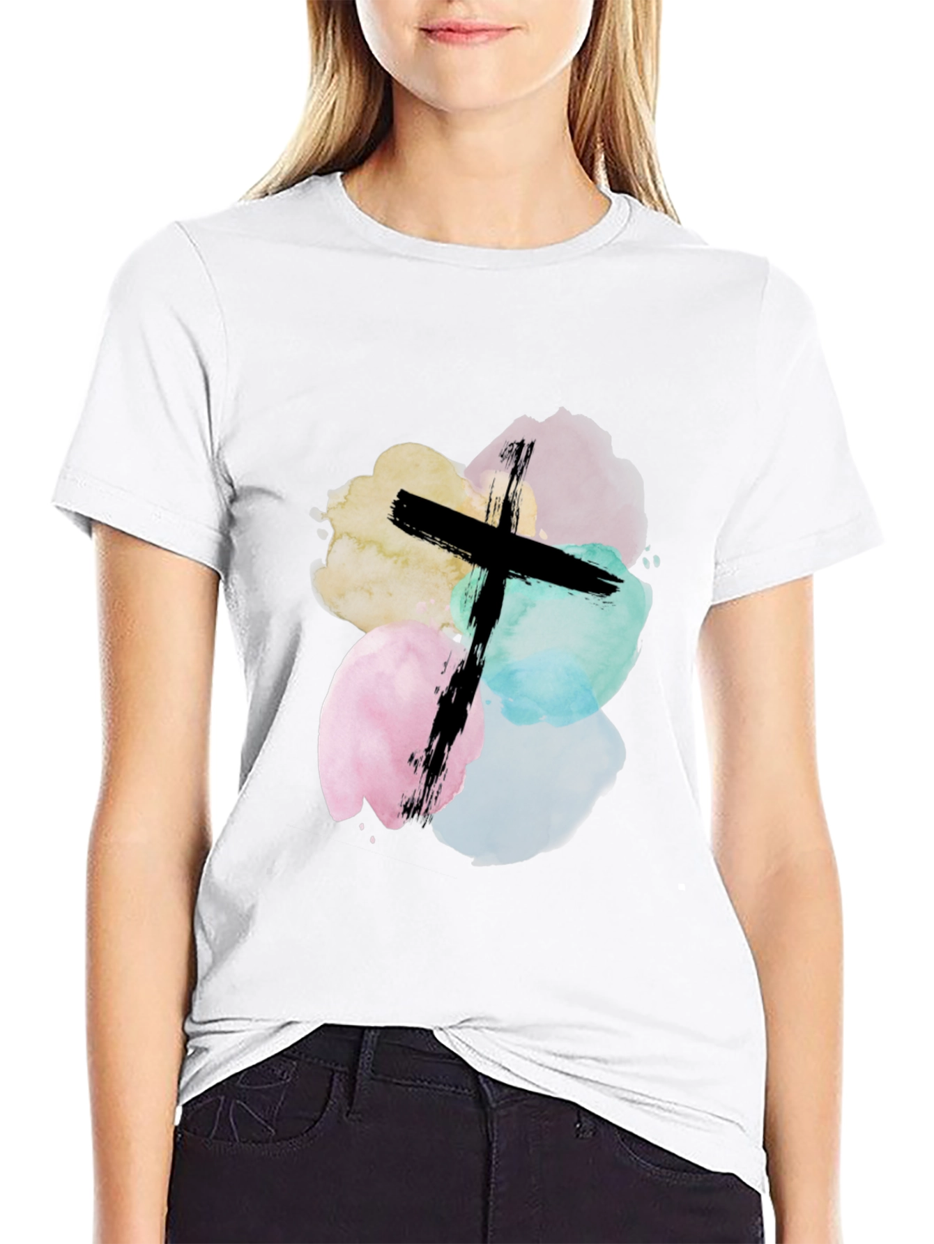 Watercolor Cross Graphic Tee