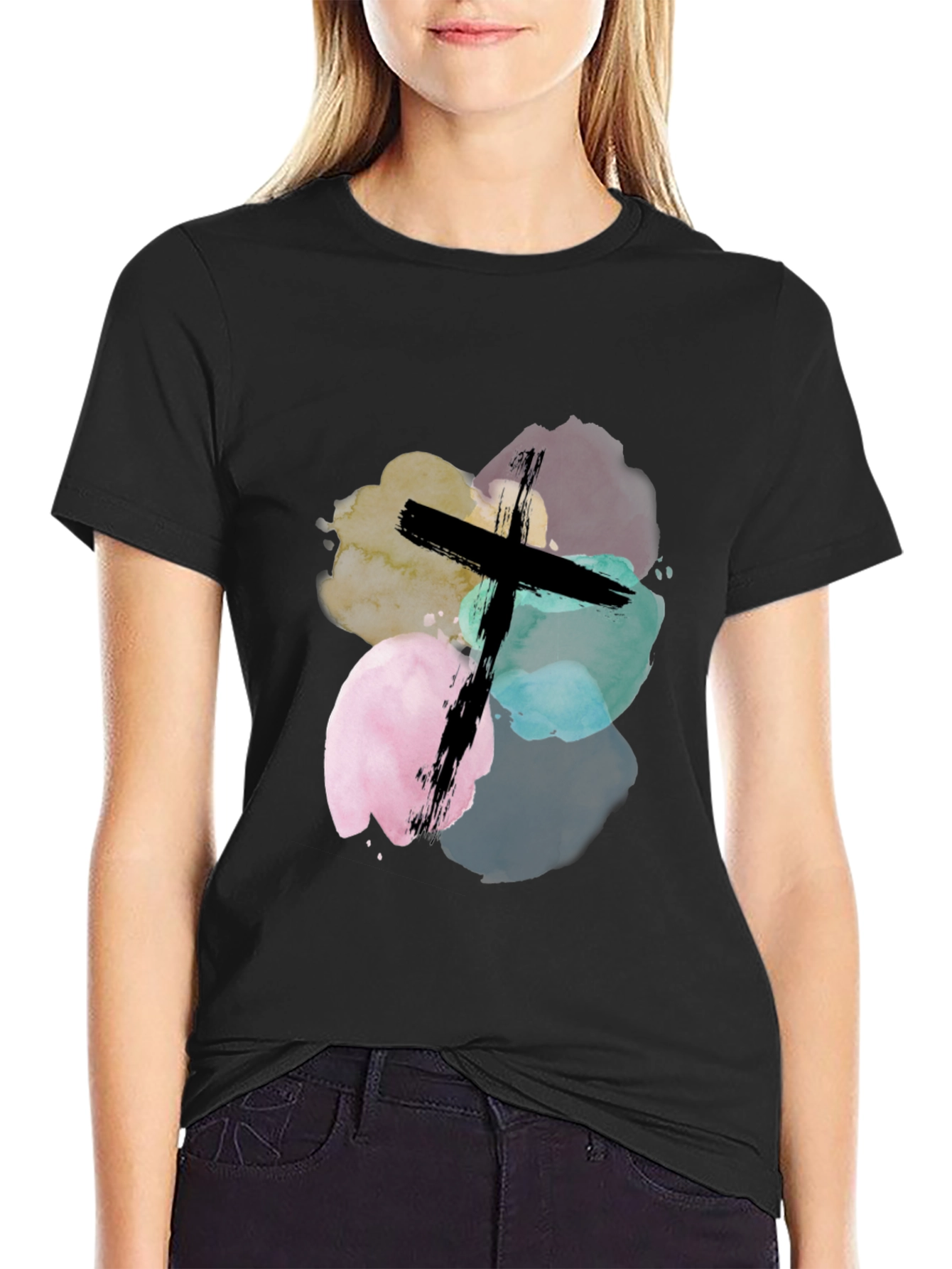 Watercolor Cross Graphic Tee