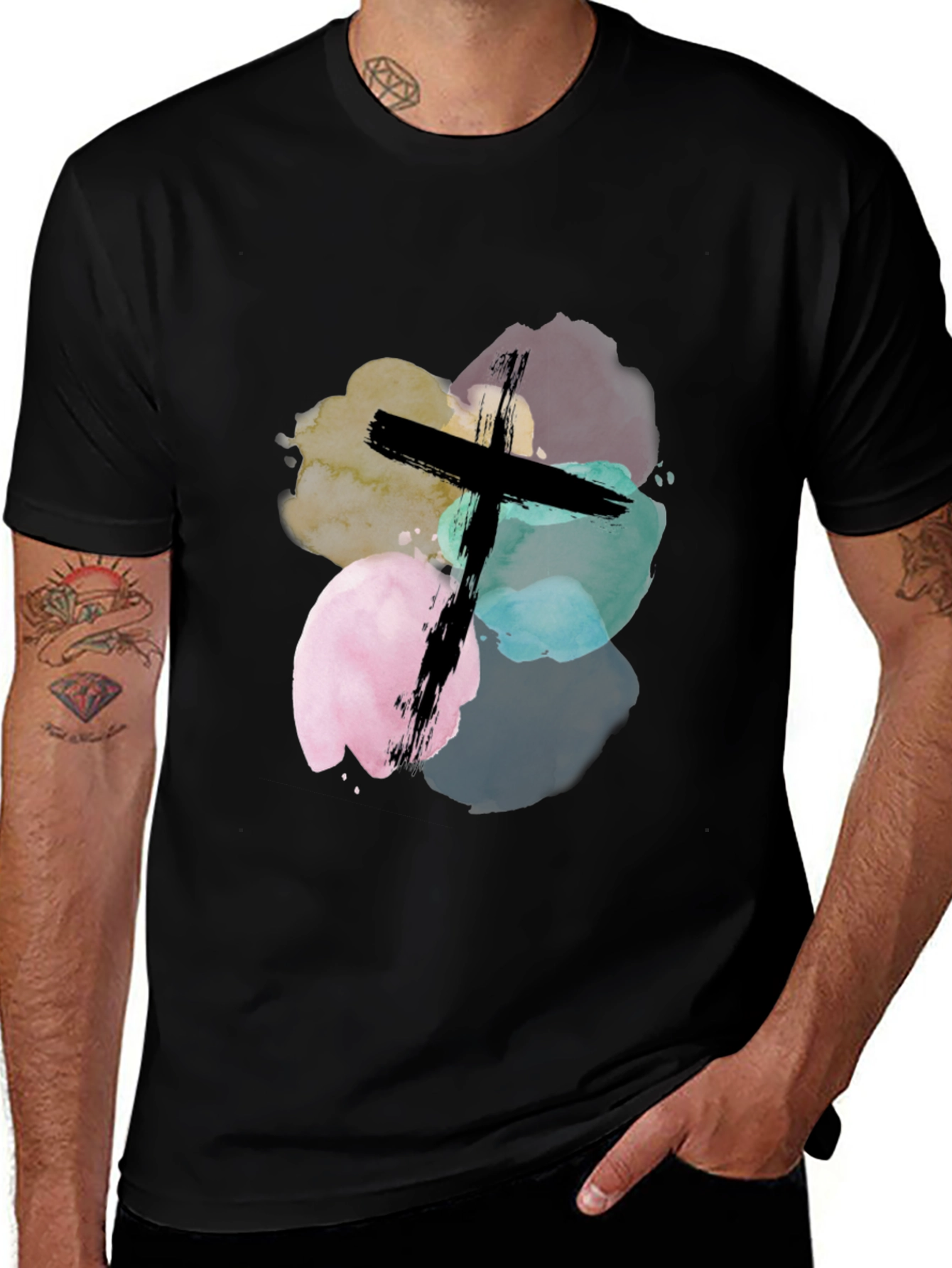 Watercolor Cross Graphic Tee