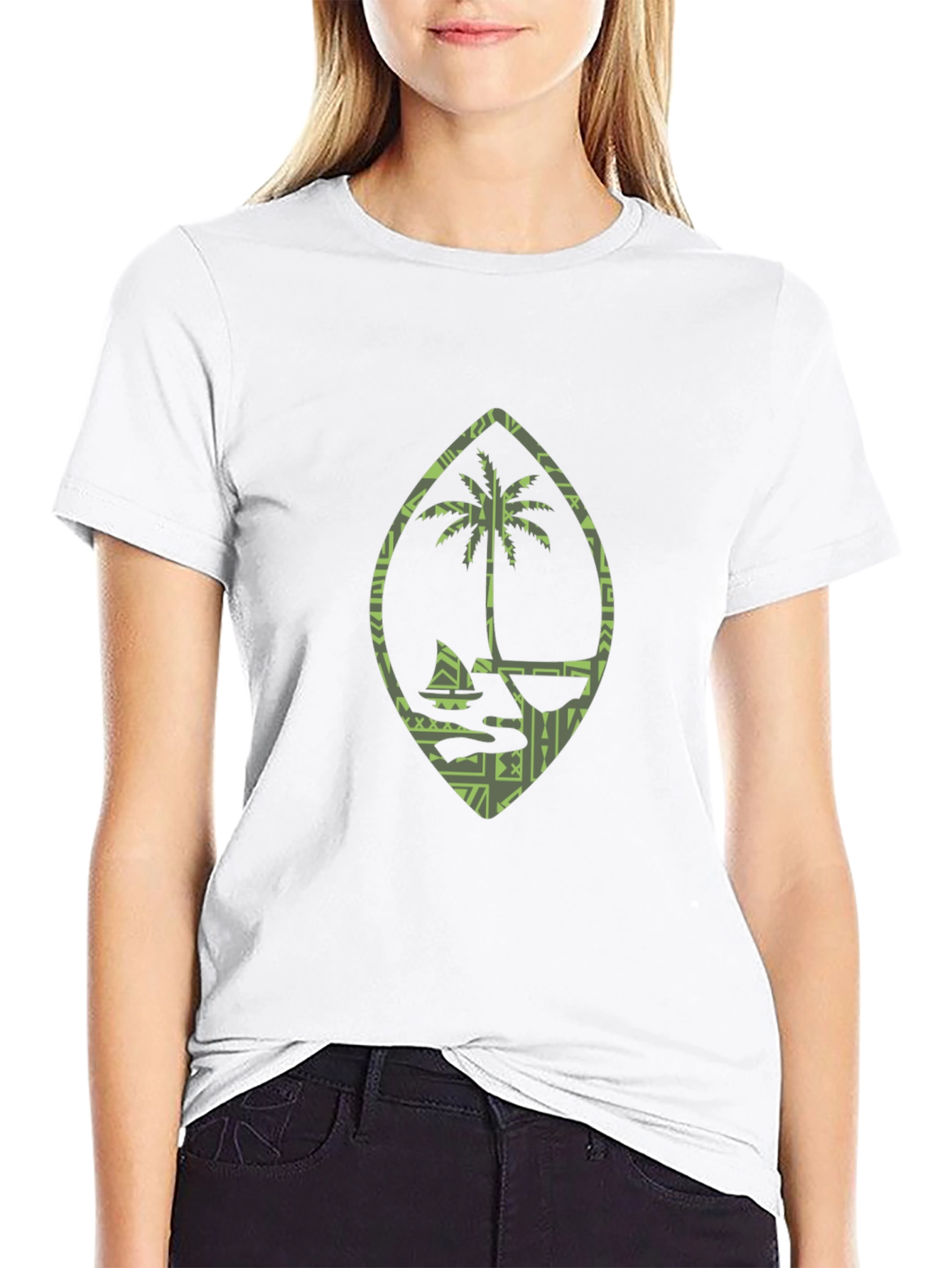 Island Life Tee: Palm Tree Boat Design