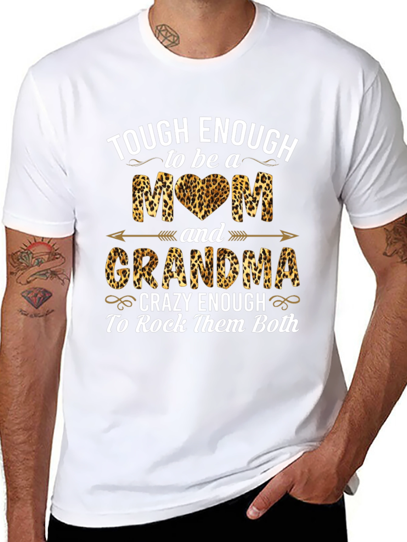 Tough Enough Mom & Grandma Leopard Print T-Shirt