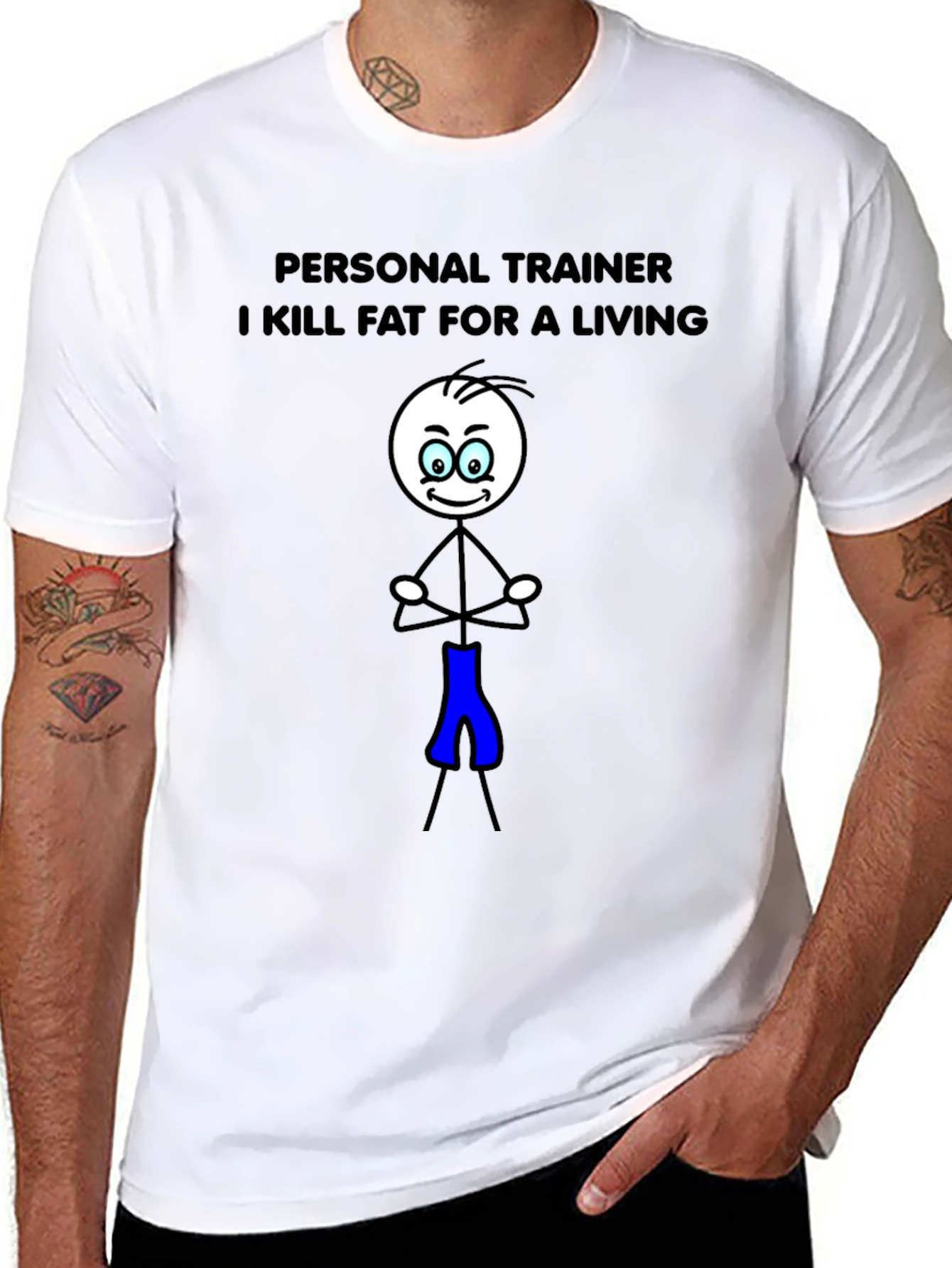 Personal Trainer Stick Figure Graphic T-Shirt