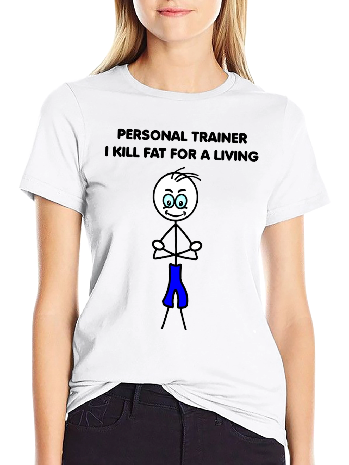 Personal Trainer Stick Figure Graphic T-Shirt