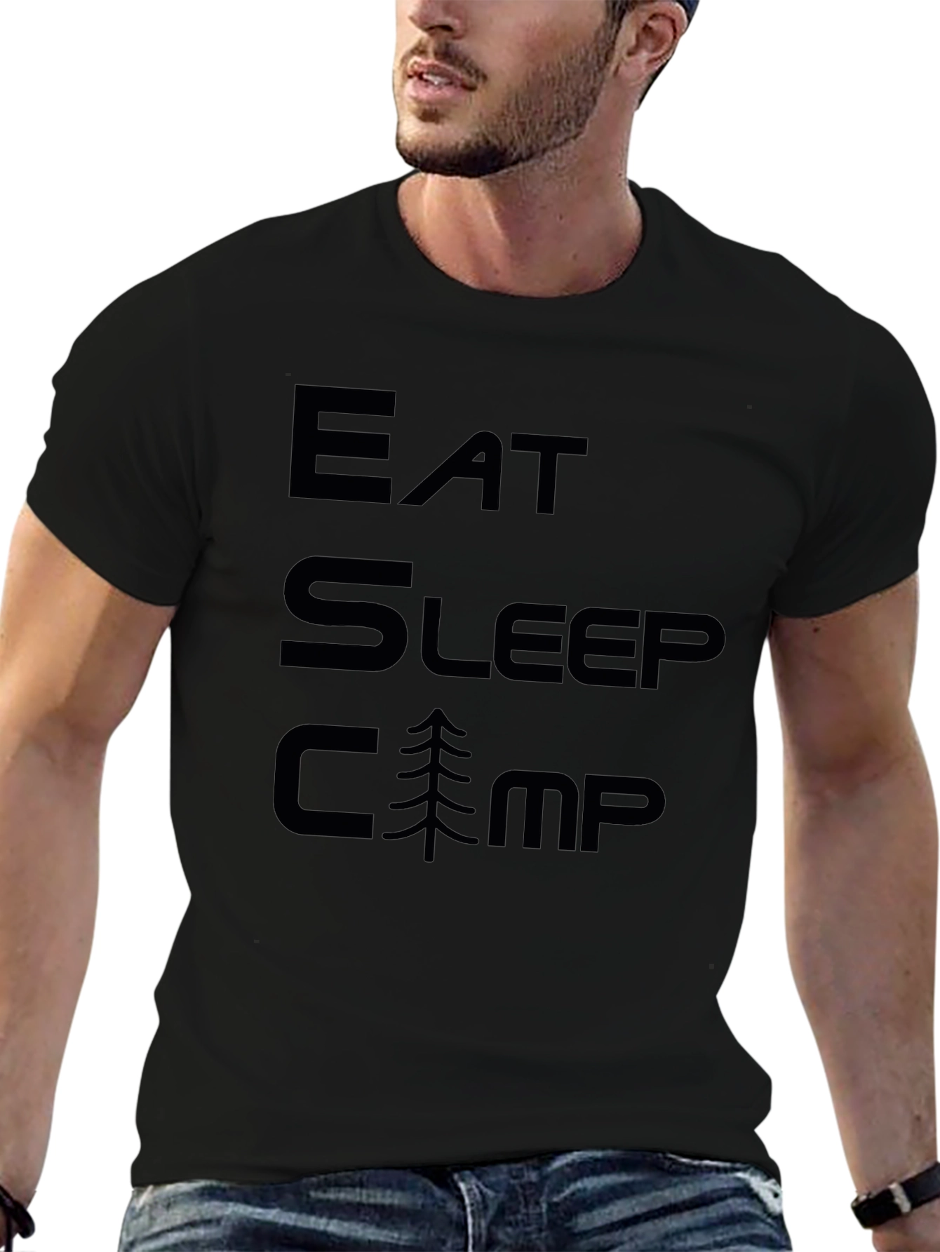 Eat Sleep Camp Black T-Shirt