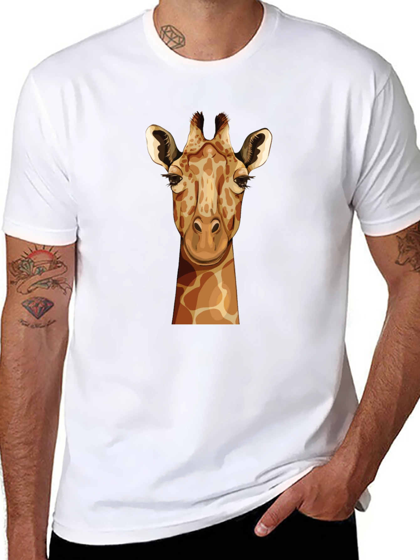 Giraffe Graphic Tee - Unisex Black T-Shirt
