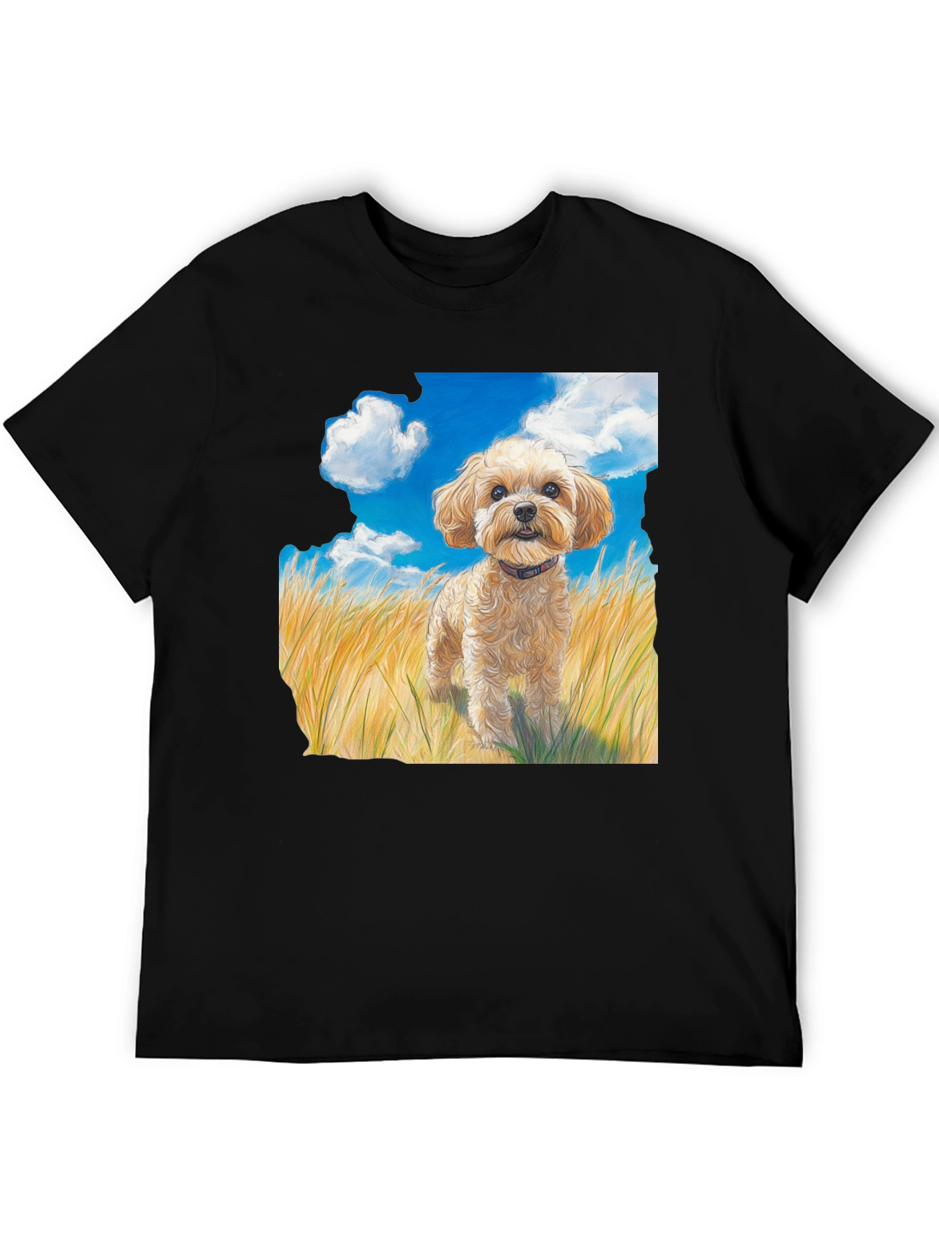Dog in Field Graphic T-Shirt