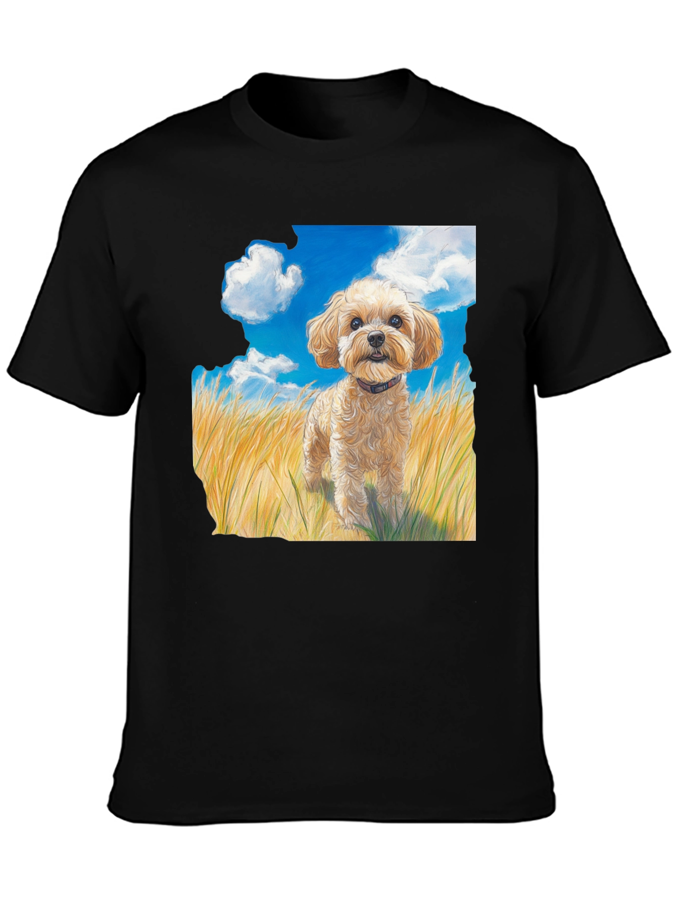 Dog in Field Graphic T-Shirt