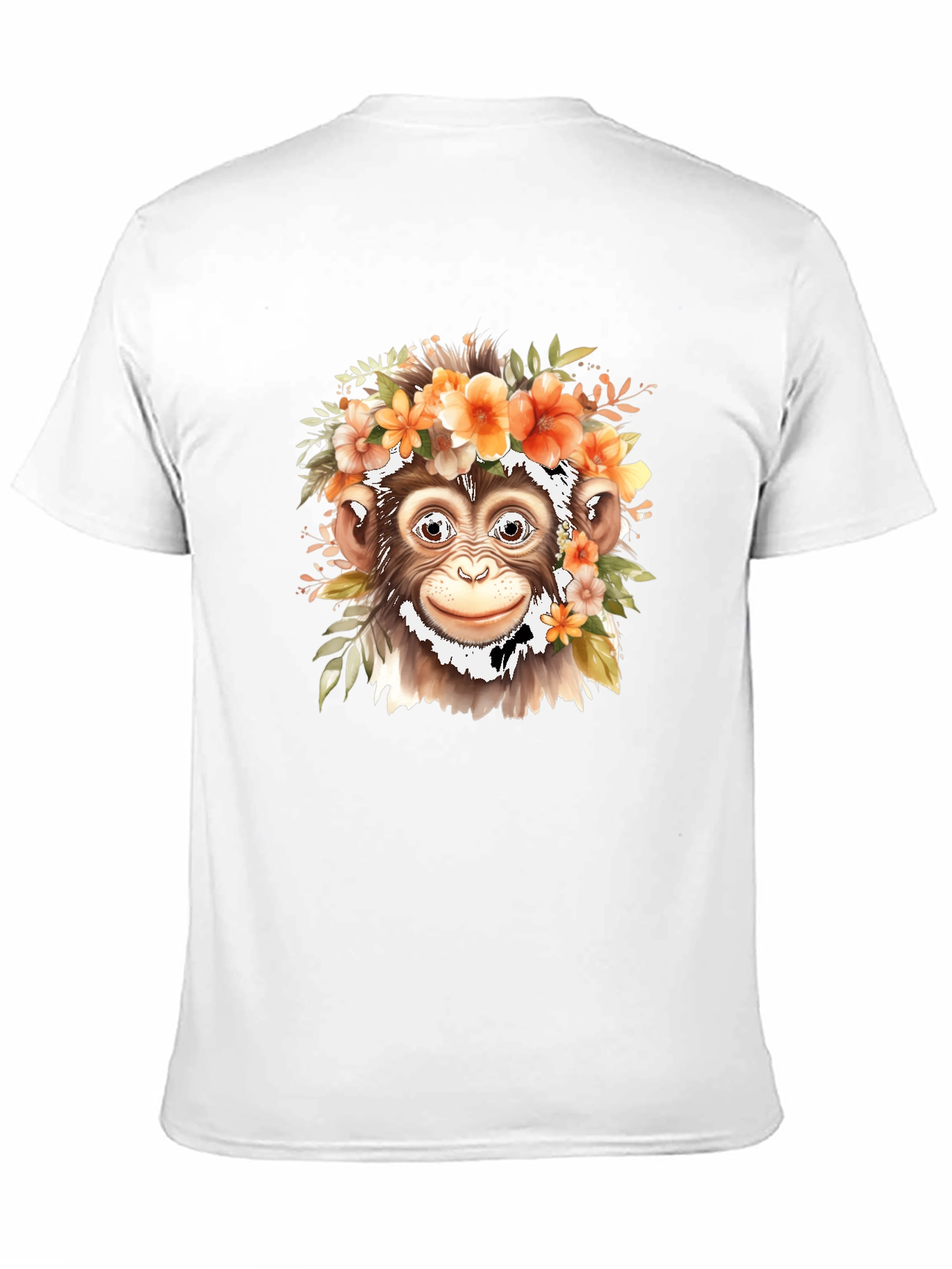 Floral Monkey Graphic Tee - Unique Animal Print