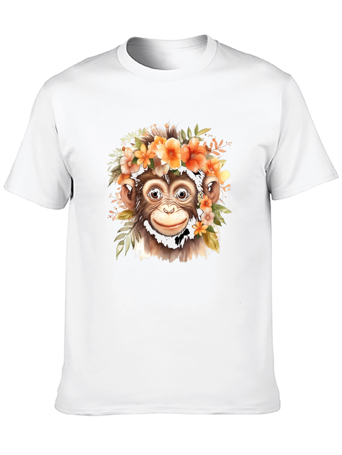 Floral Monkey Graphic Tee - Unique Animal Print