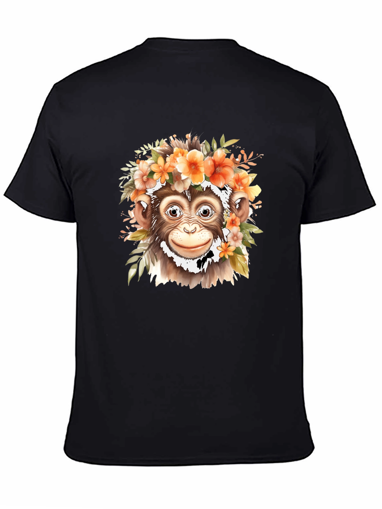 Floral Monkey Graphic Tee - Unique Animal Print