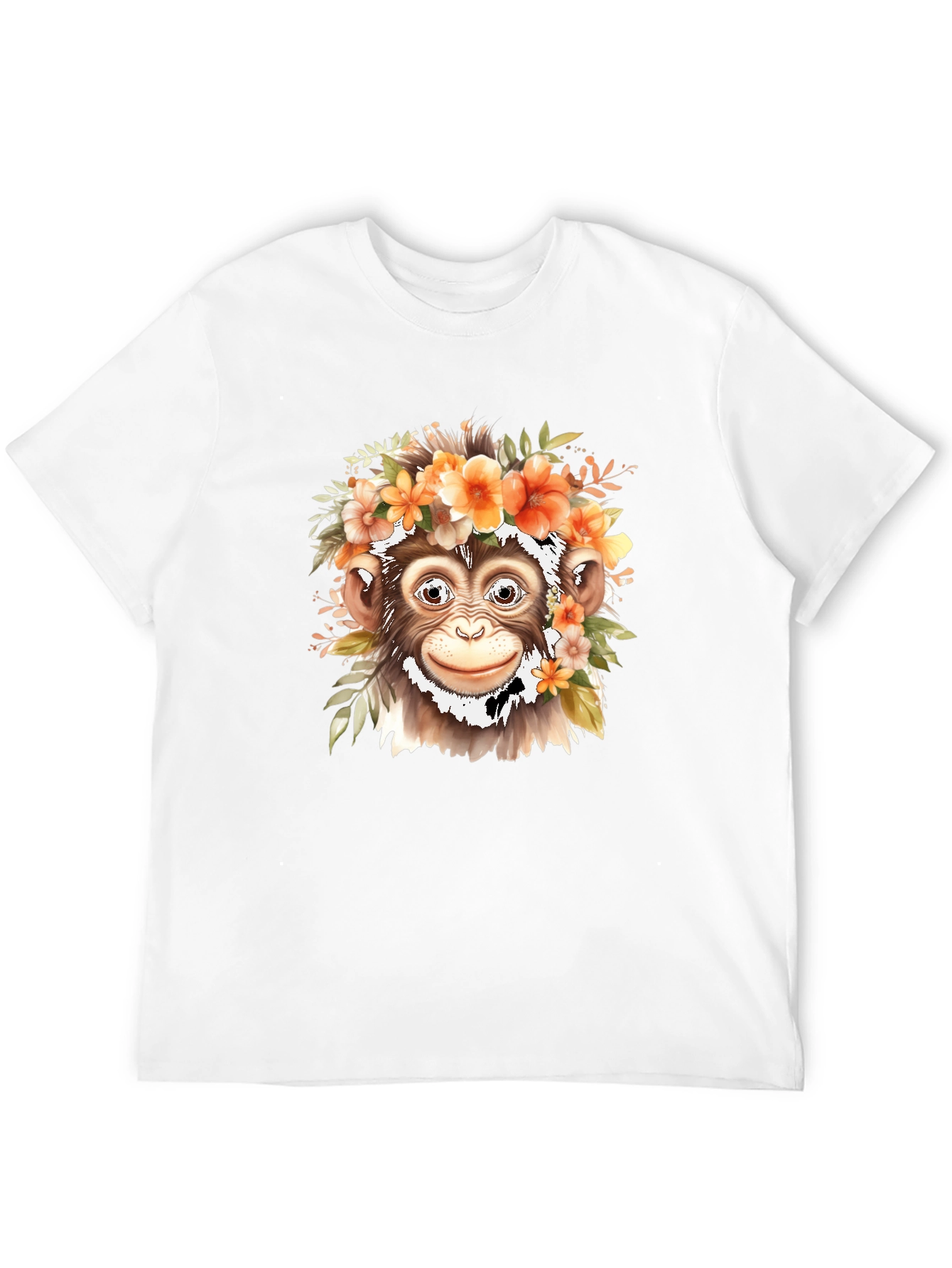 Floral Monkey Graphic Tee - Unique Animal Print
