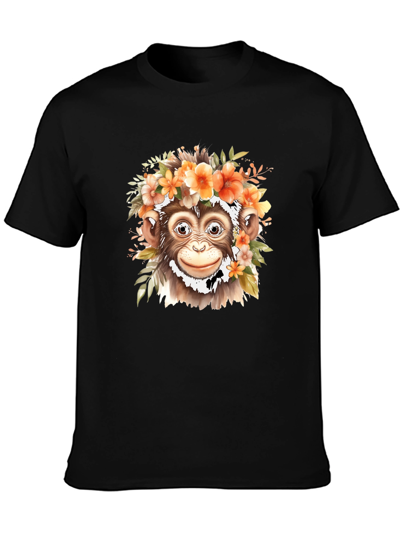Floral Monkey Graphic Tee - Unique Animal Print