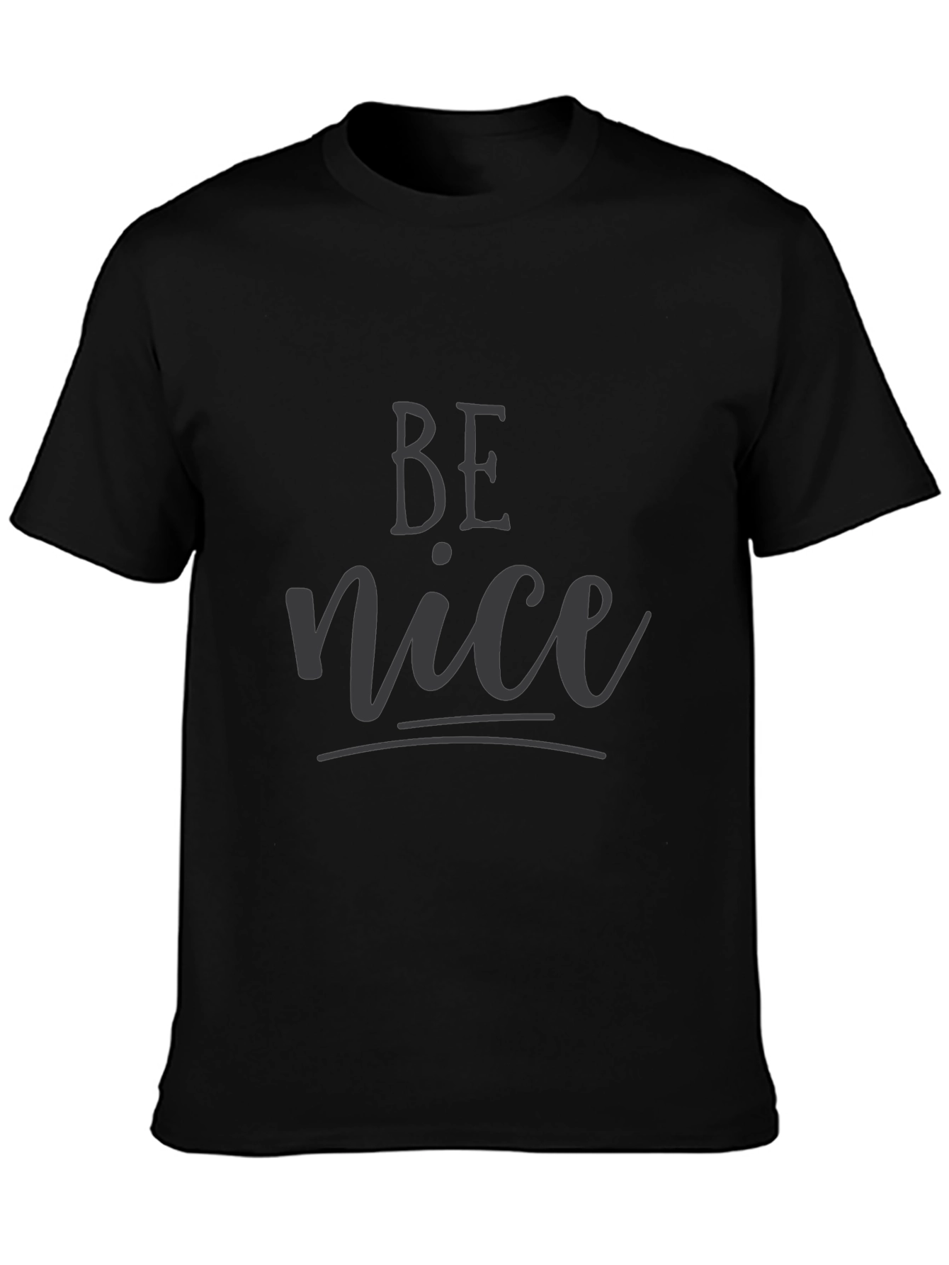 Be Nice Graphic Tee - Black Crew Neck
