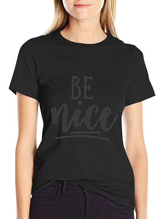 Be Nice Graphic Tee - Black Crew Neck