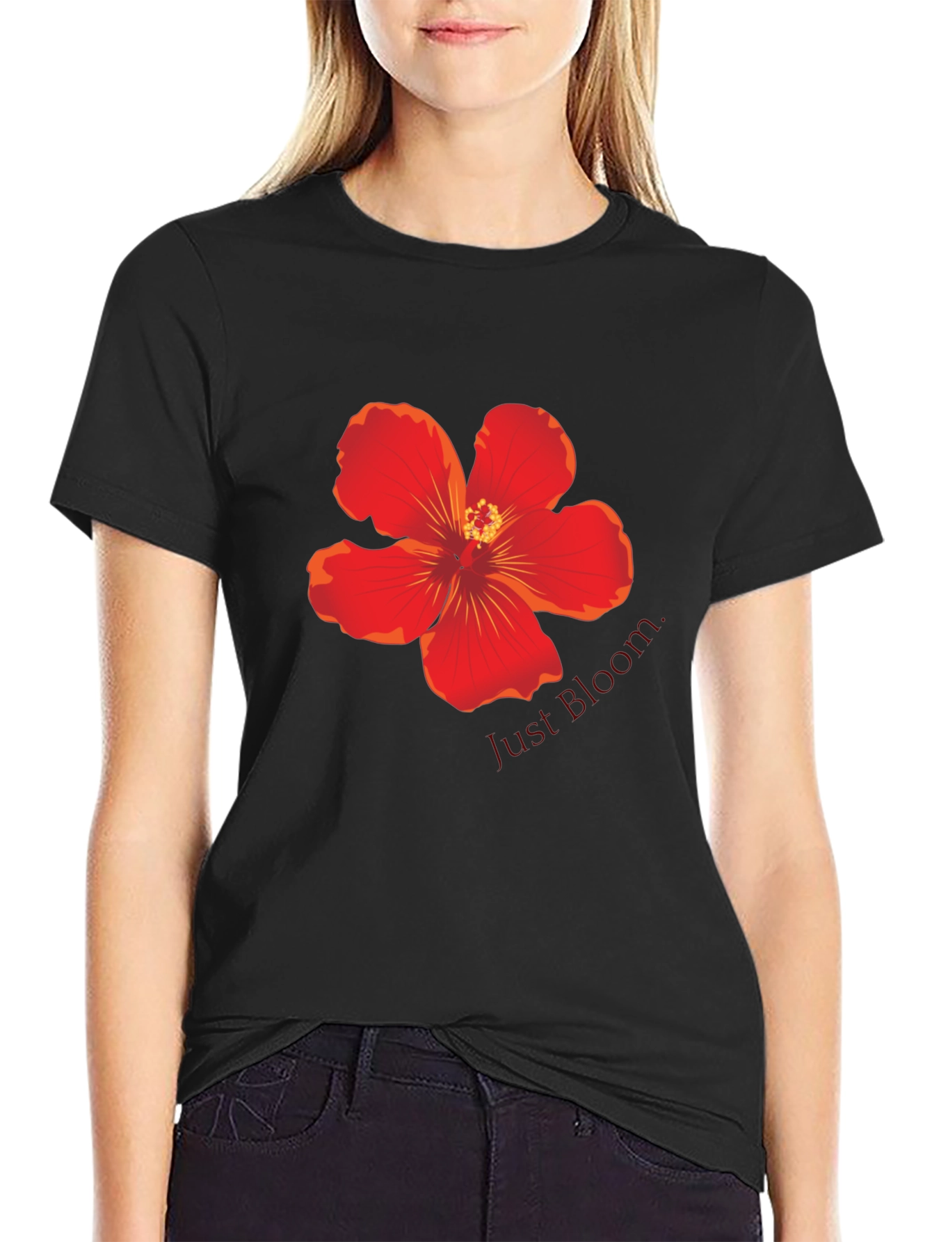 Floral Print Black T-Shirt