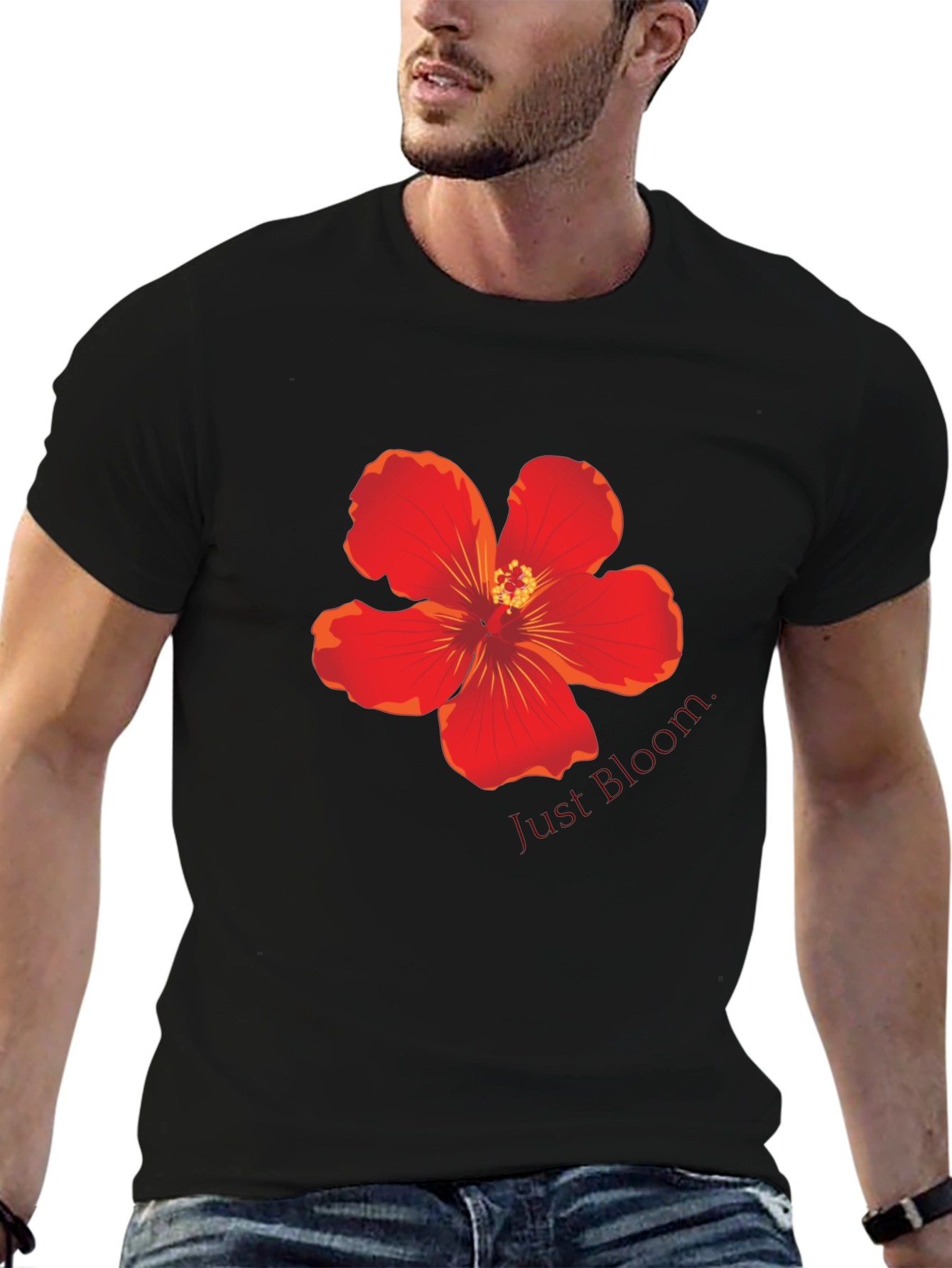 Floral Print Black T-Shirt