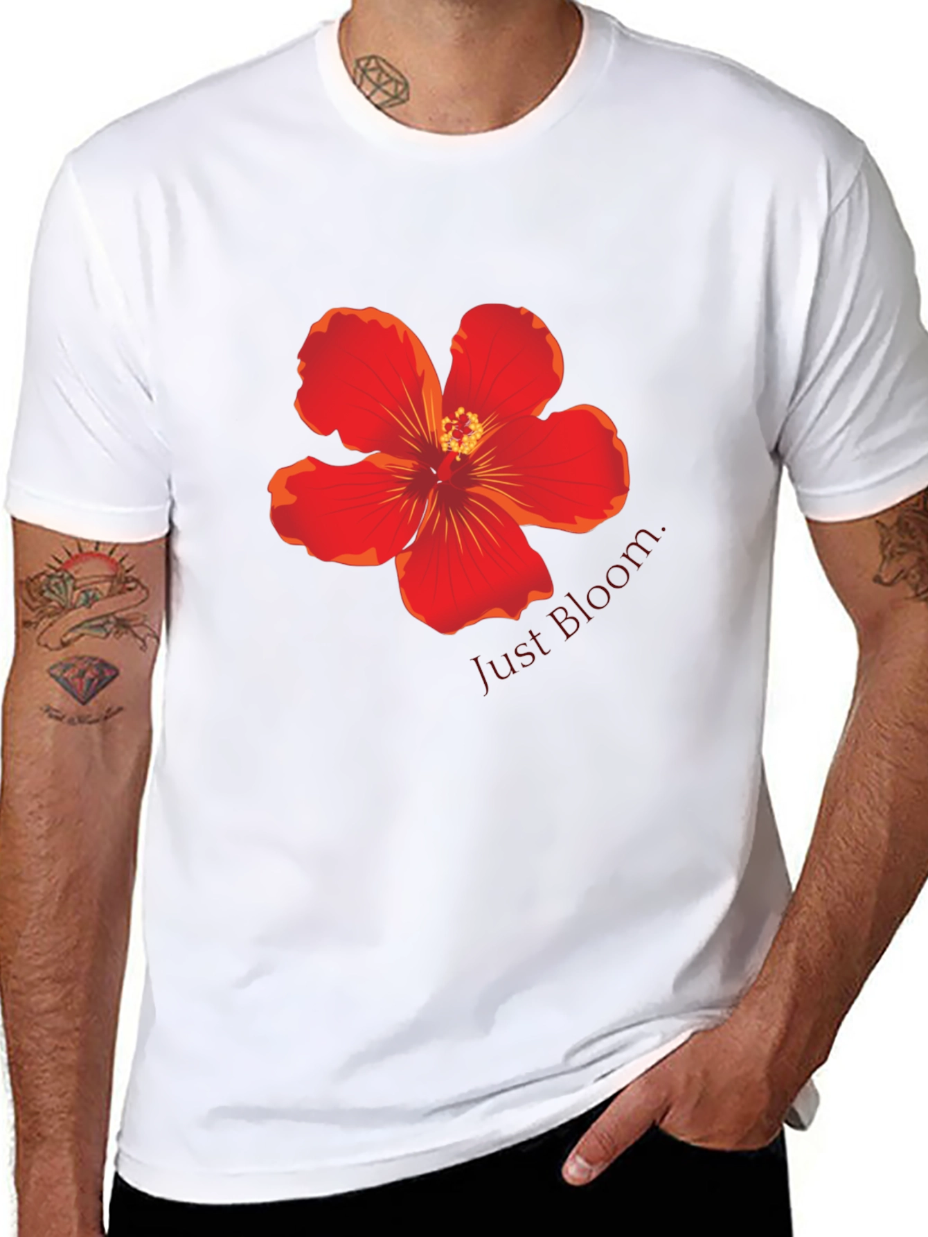 Floral Print Black T-Shirt