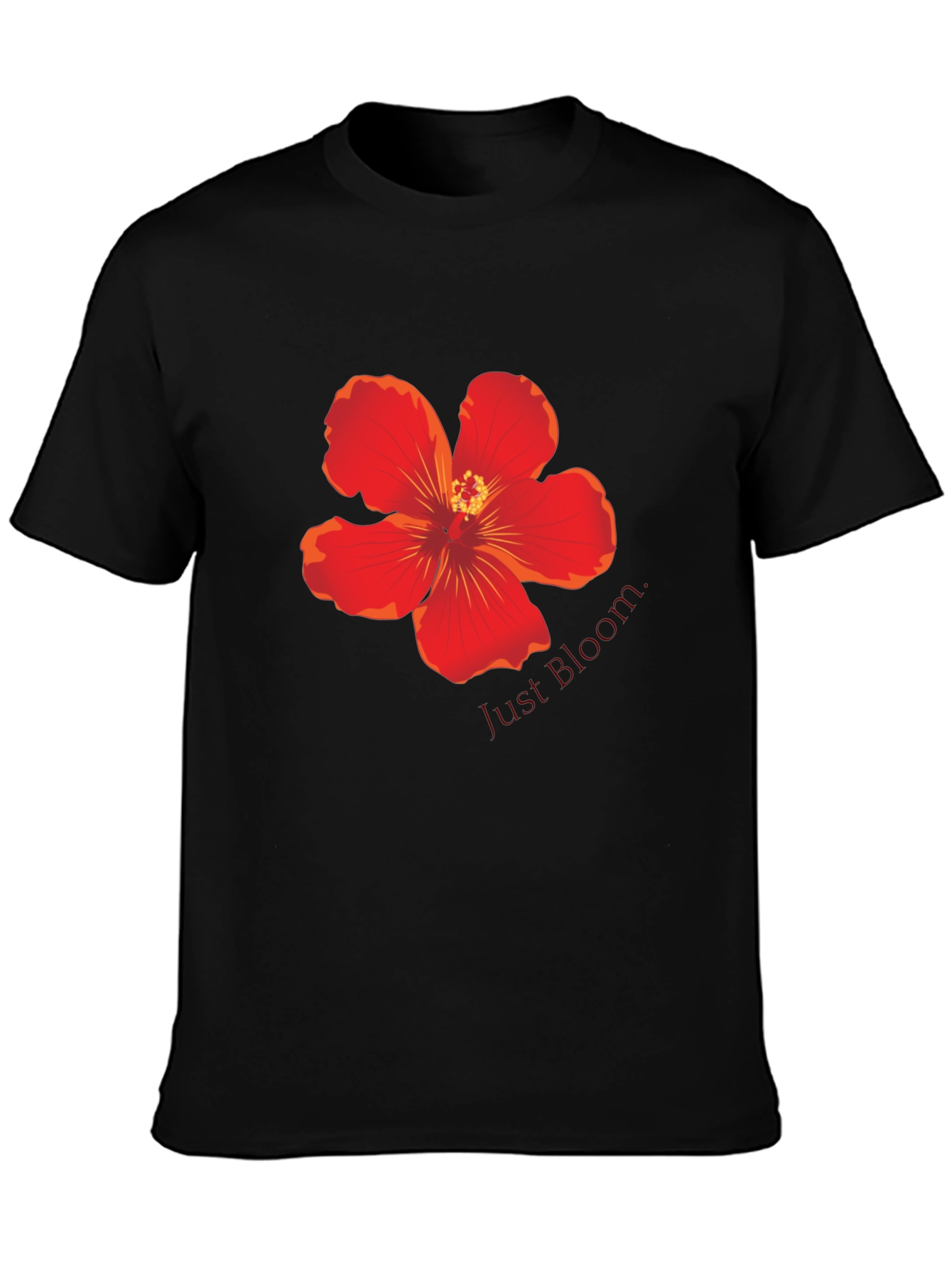 Floral Print Black T-Shirt