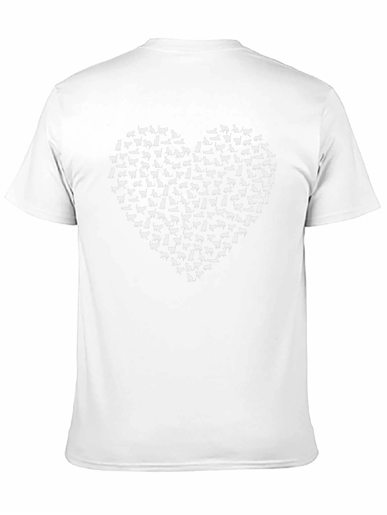 Cat Lovers Heart T-Shirt - Black Cotton Tee