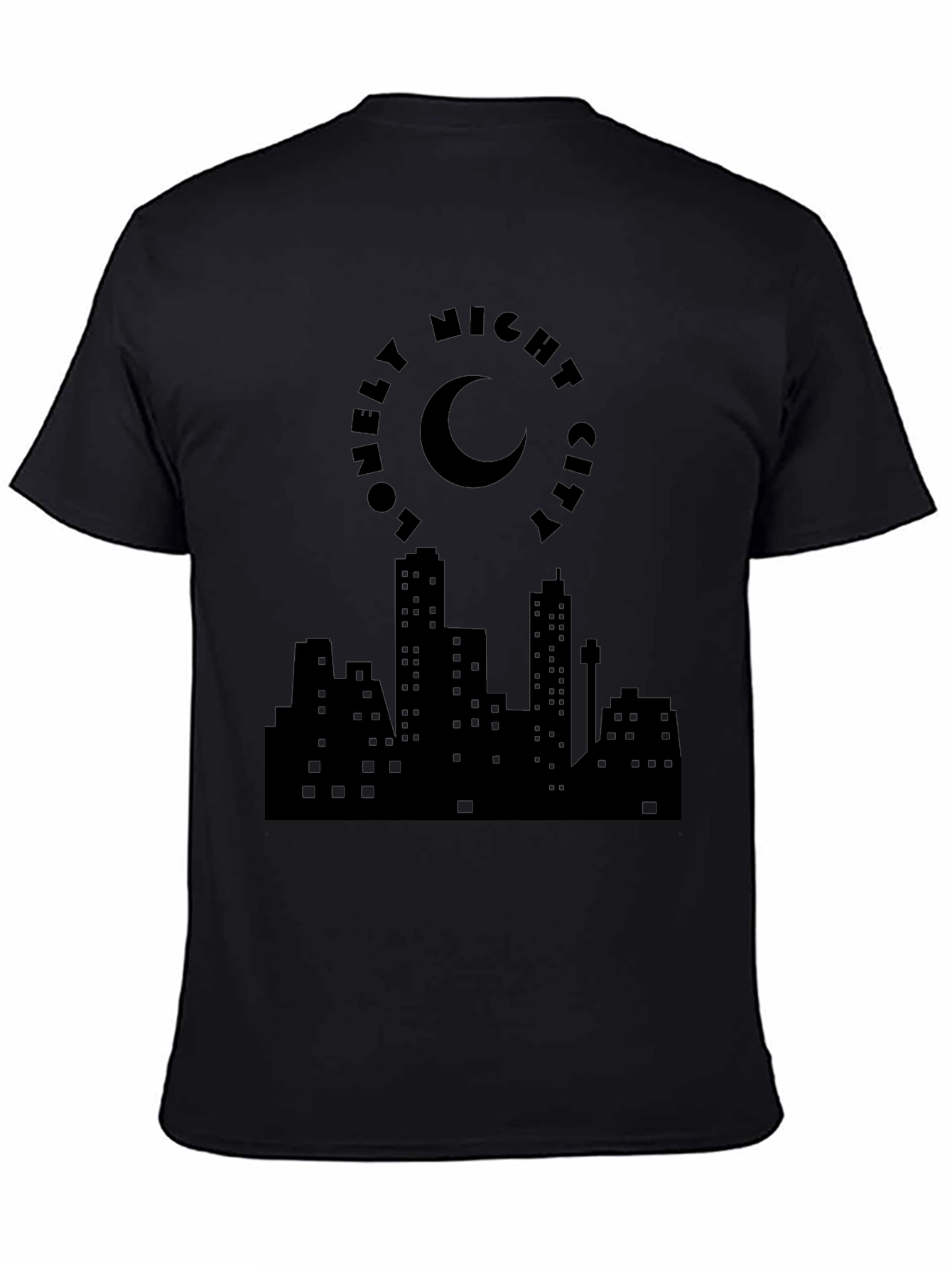 Lonely Night City Black Graphic Tee