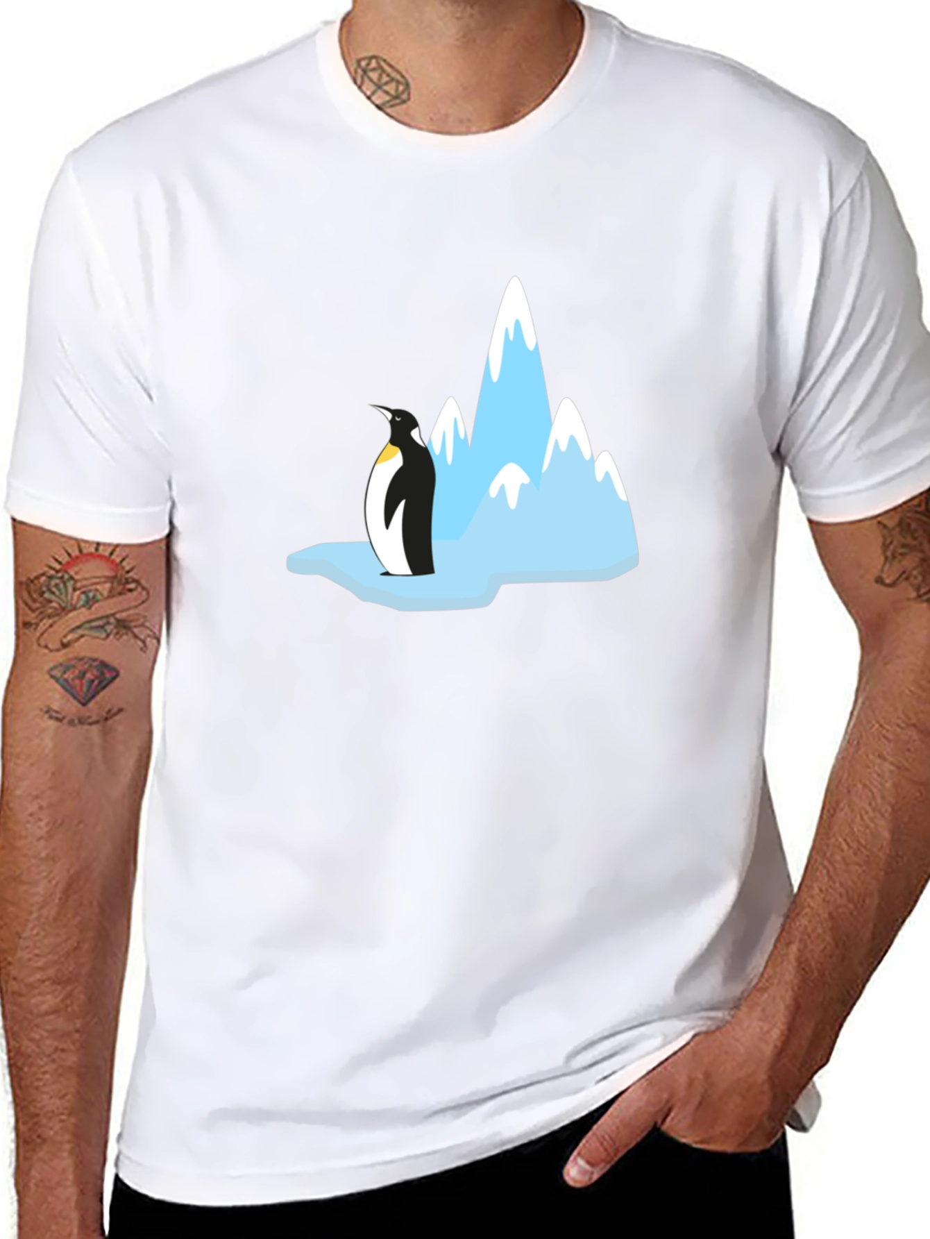 Penguin & Mountain Graphic Tee - Black