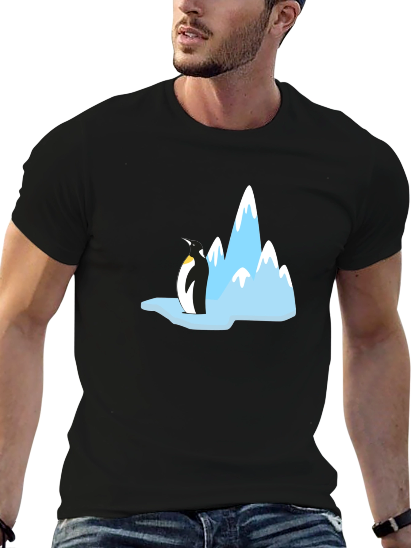 Penguin & Mountain Graphic Tee - Black