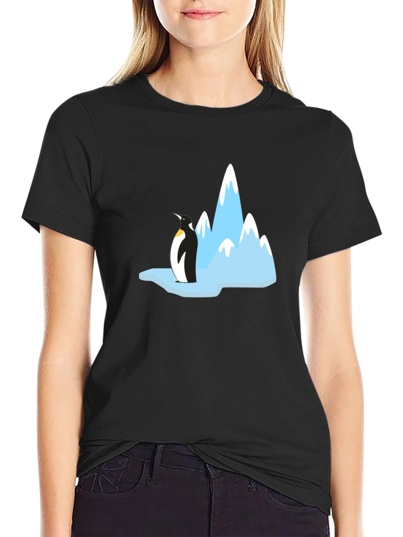 Penguin & Mountain Graphic Tee - Black
