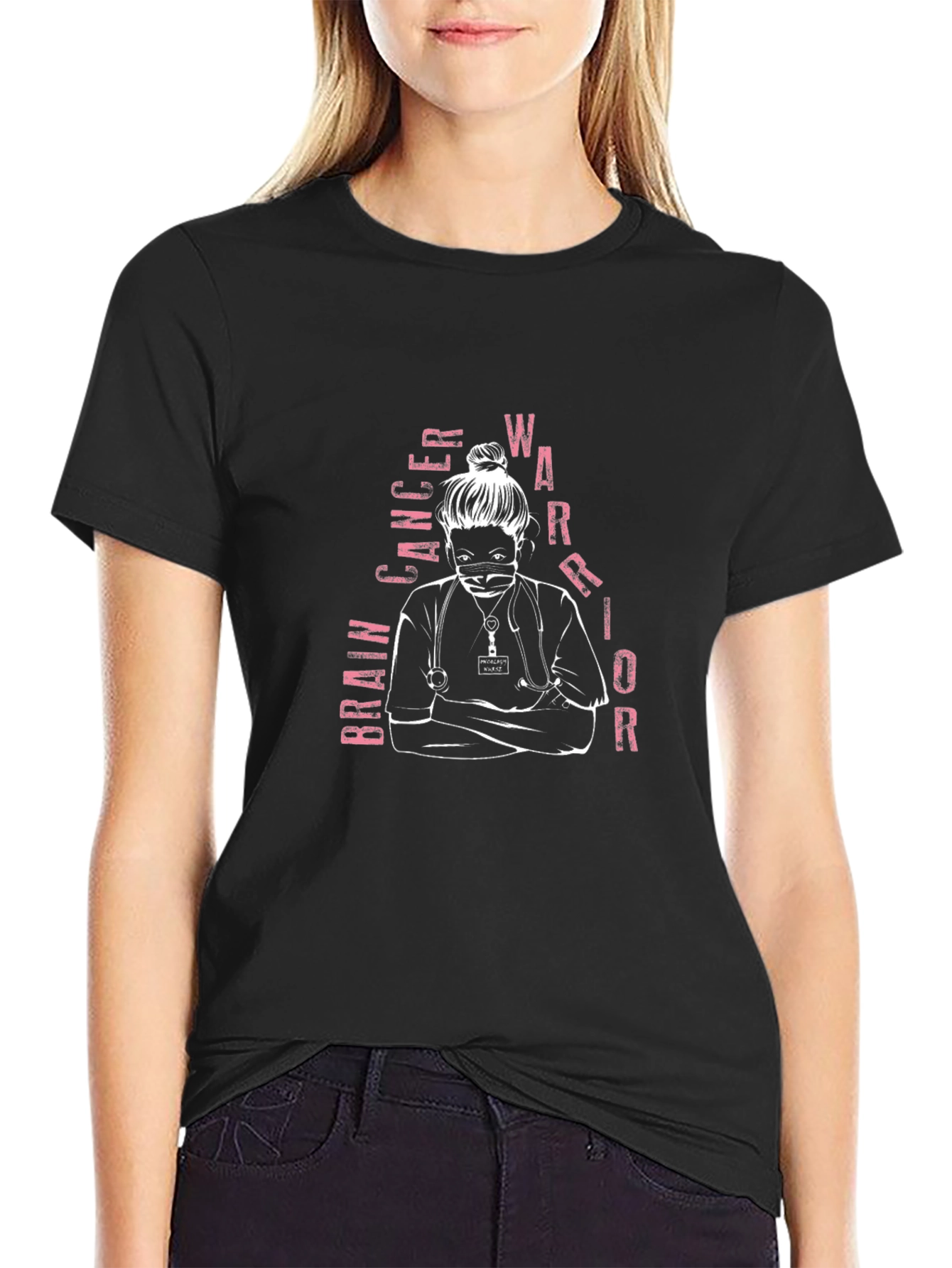Brain Cancer Warrior Nurse T-Shirt