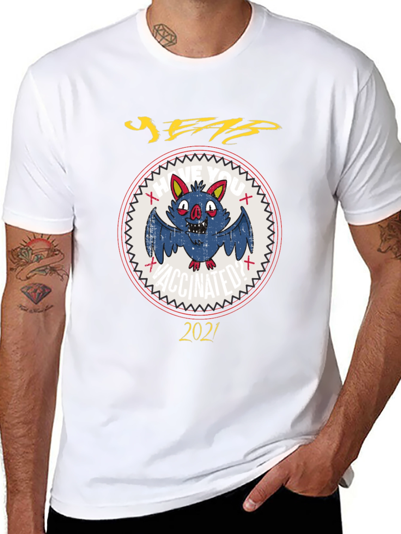 Vaccinated Bat 2021 Graphic Tee