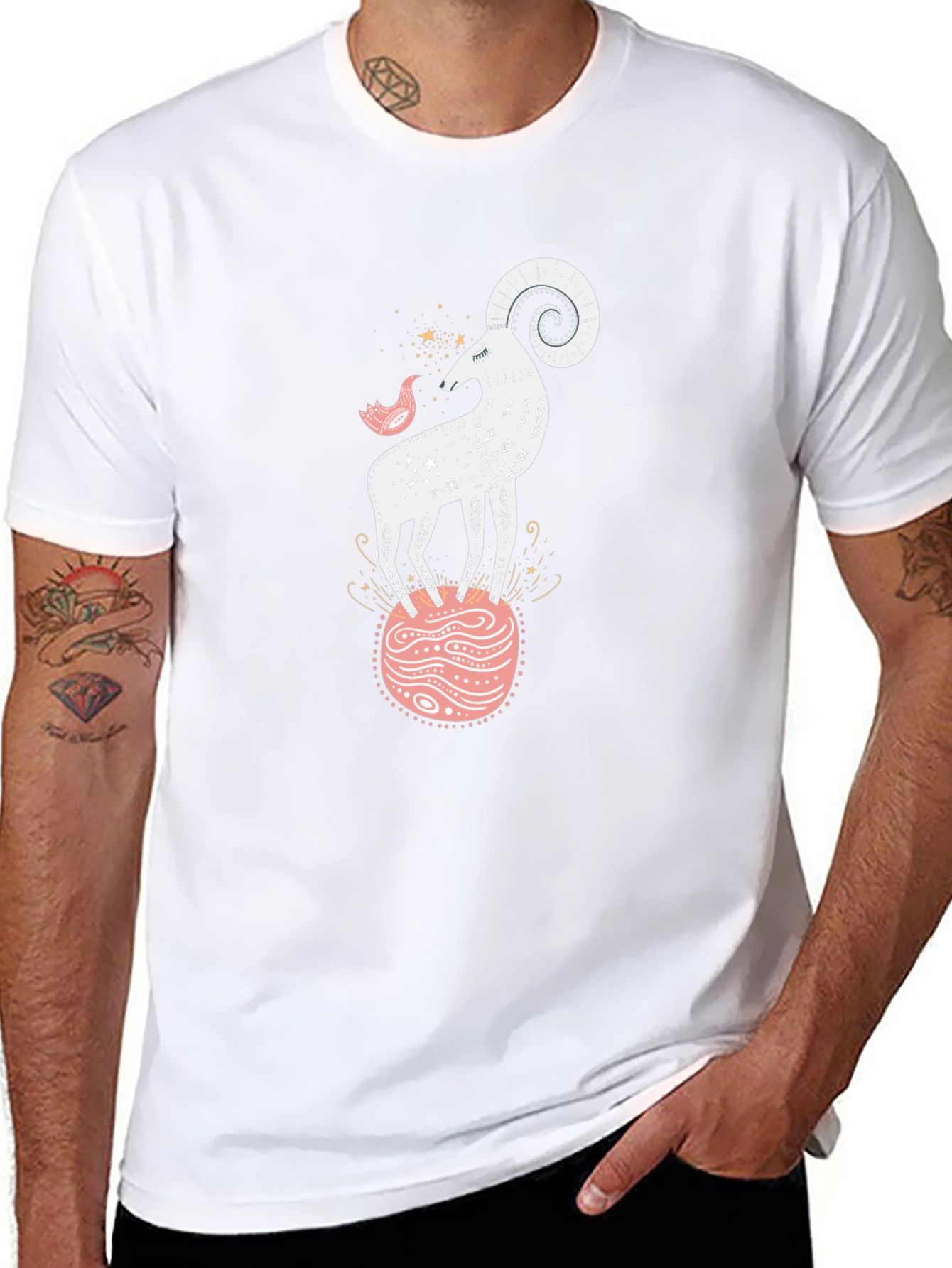 Ram on Pink Planet Graphic Tee