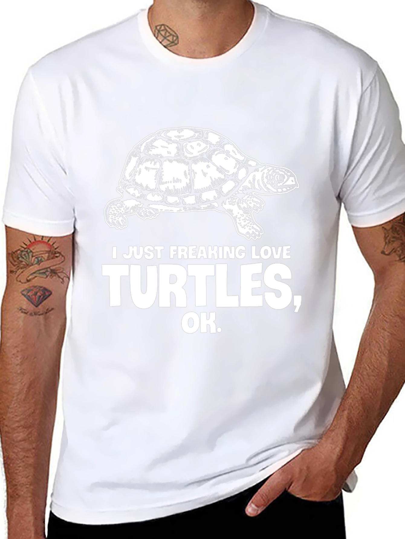 I Love Turtles Black T-Shirt