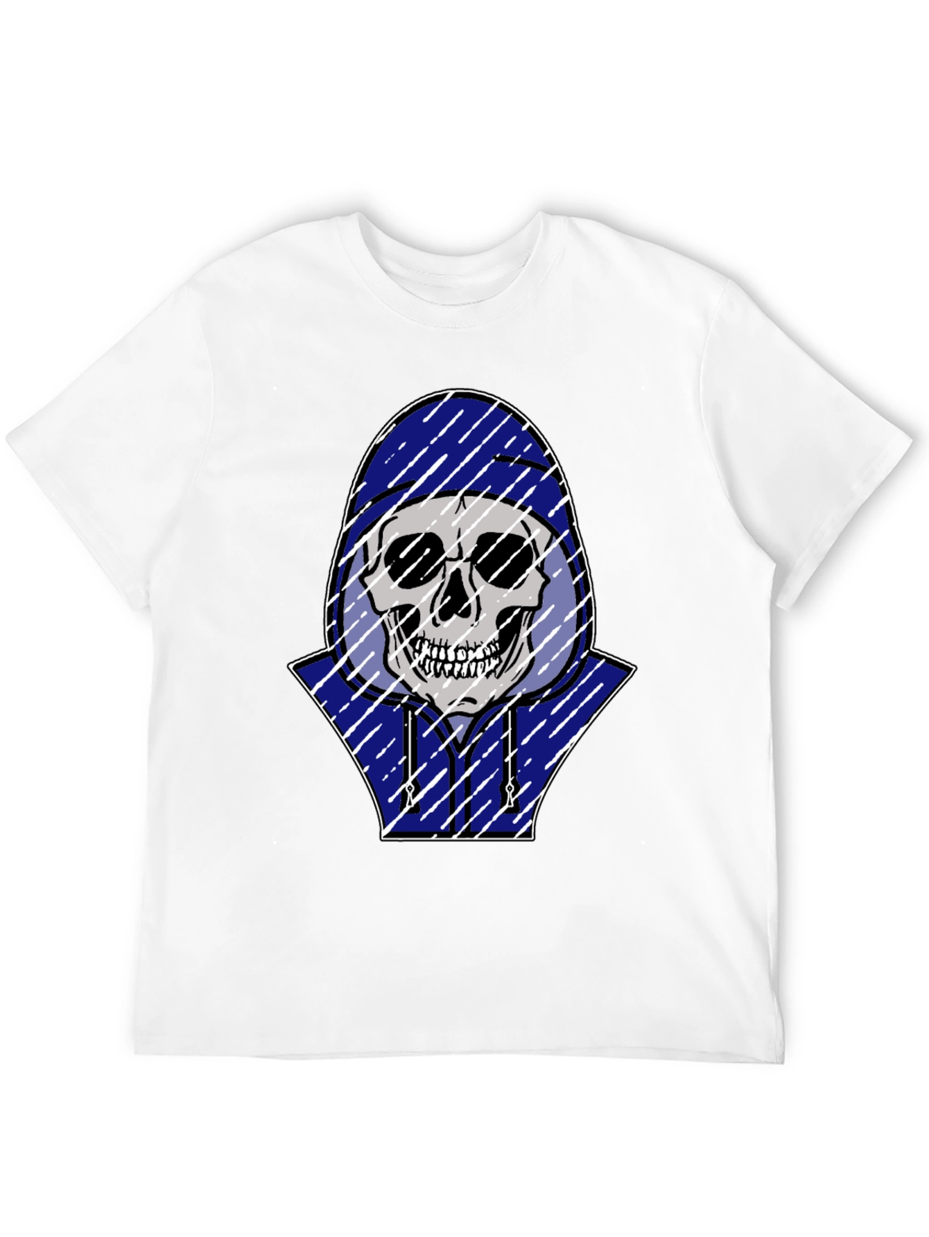 Skull in Hoodie Graphic T-Shirt