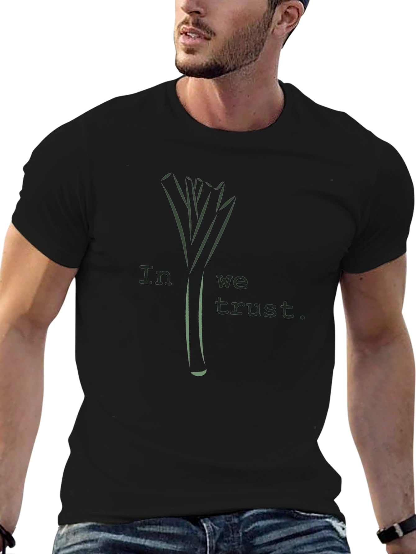 Leek Trust T-Shirt - Black Stylish Design