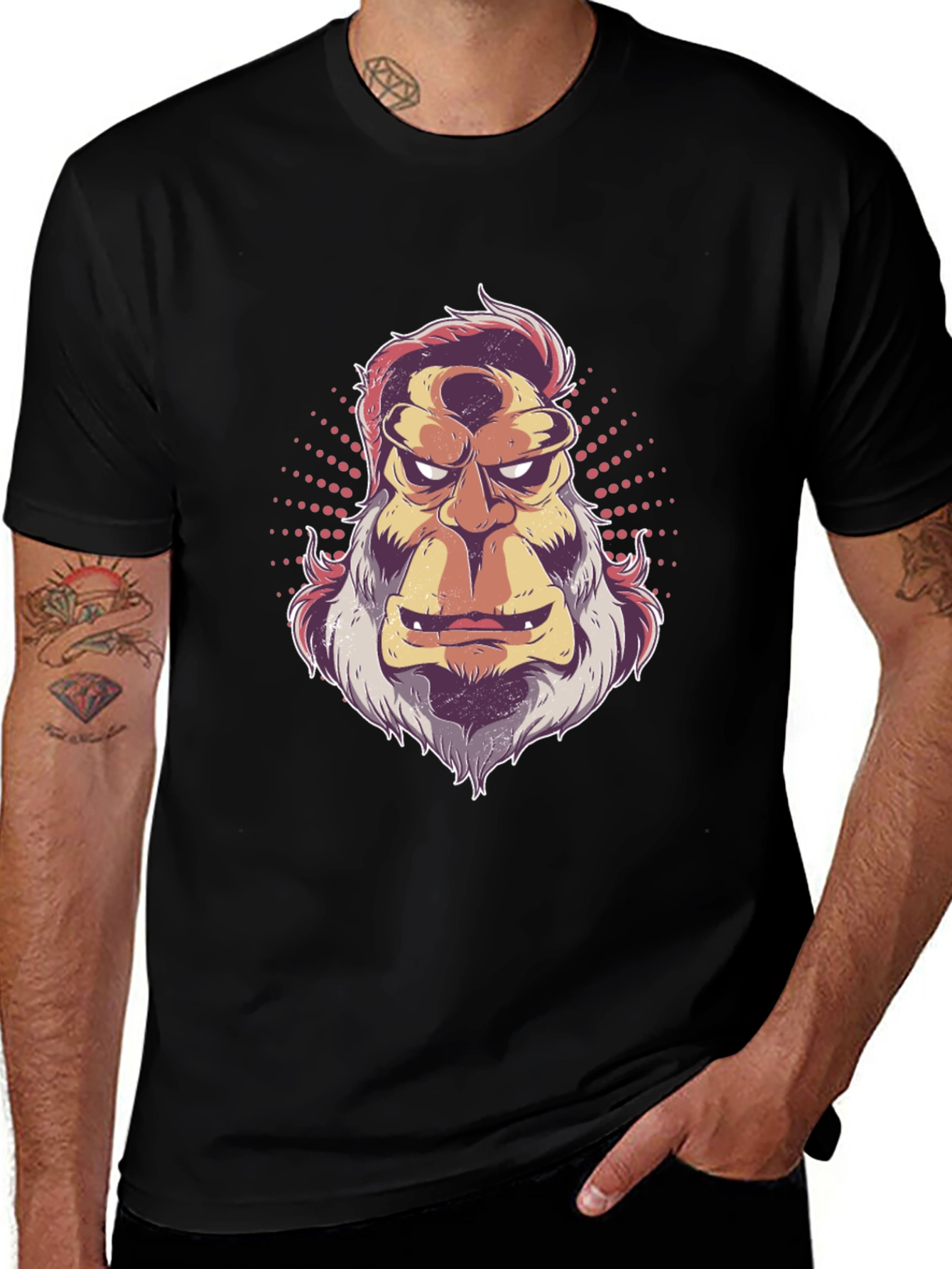 Retro Bigfoot Graphic Tee - Mens Black T-Shirt
