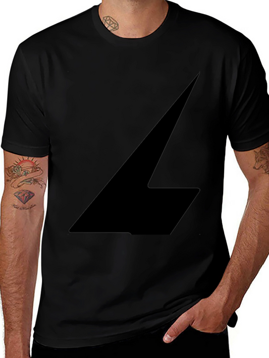 Mens Black Graphic Tee - Bold Abstract Design