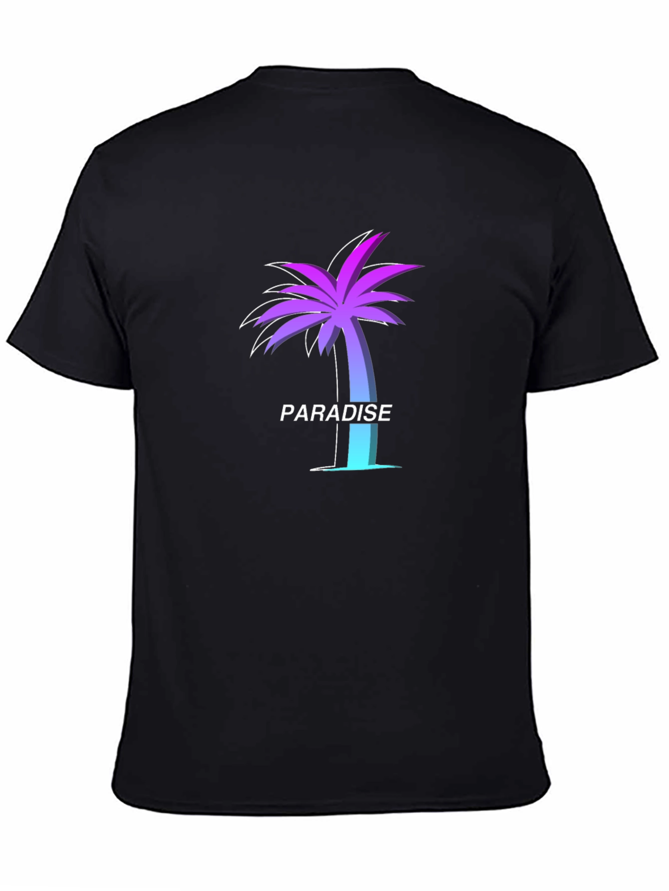 Paradise Palm Tree Graphic Tee - Soft Black T-Shirt