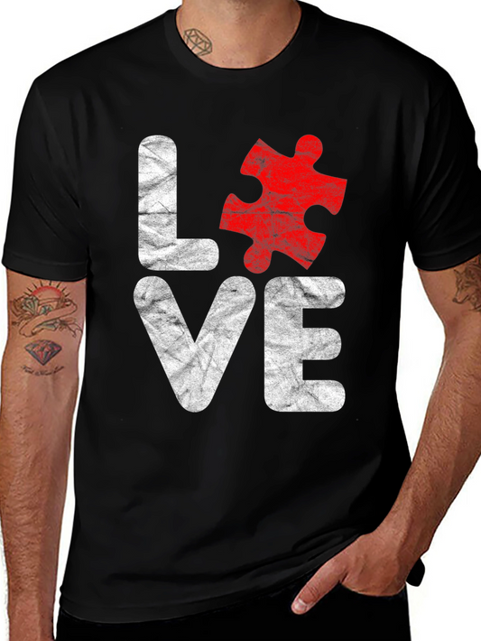 Love Autism Awareness T-Shirt Puzzle Piece