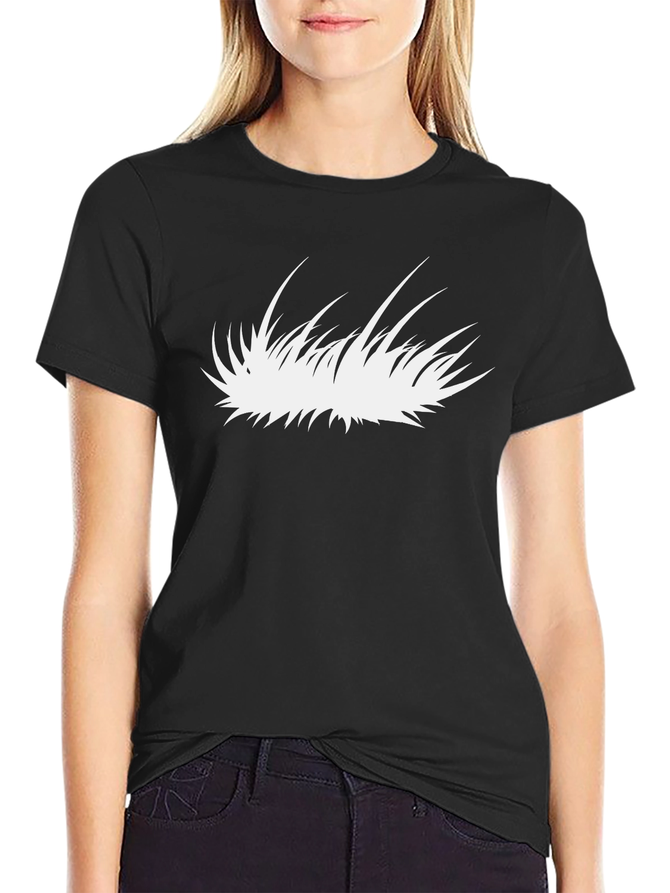Graphic Tee - Abstract White Blade of Grass Design